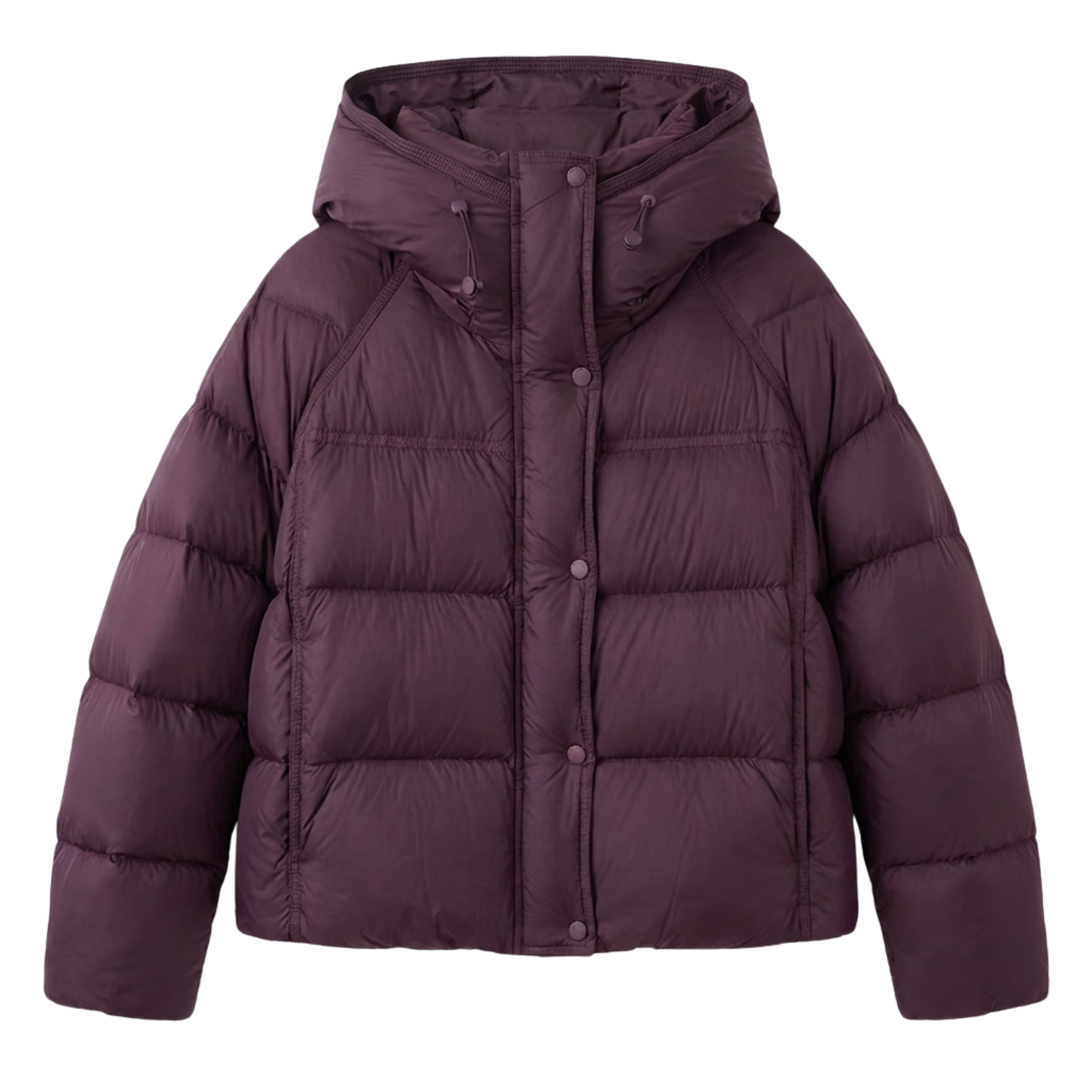 Women's Quilted Cotton Jacket, Short Winter Coat with Hood, Loose Fit