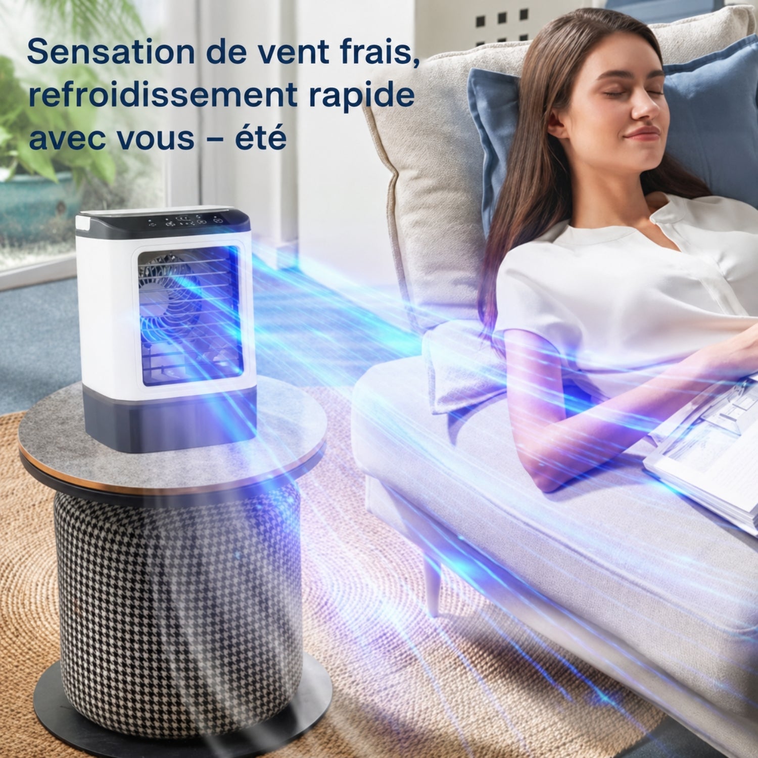 Mini enfriador de aire USB con función de humidificación y 3 velocidades