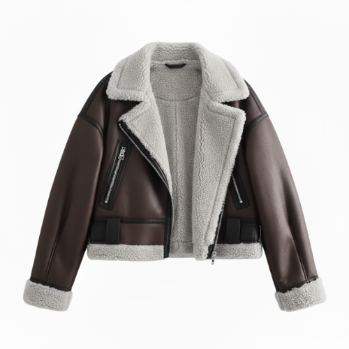 Short Loose and Versatile Women's Jacket Lined with Fur