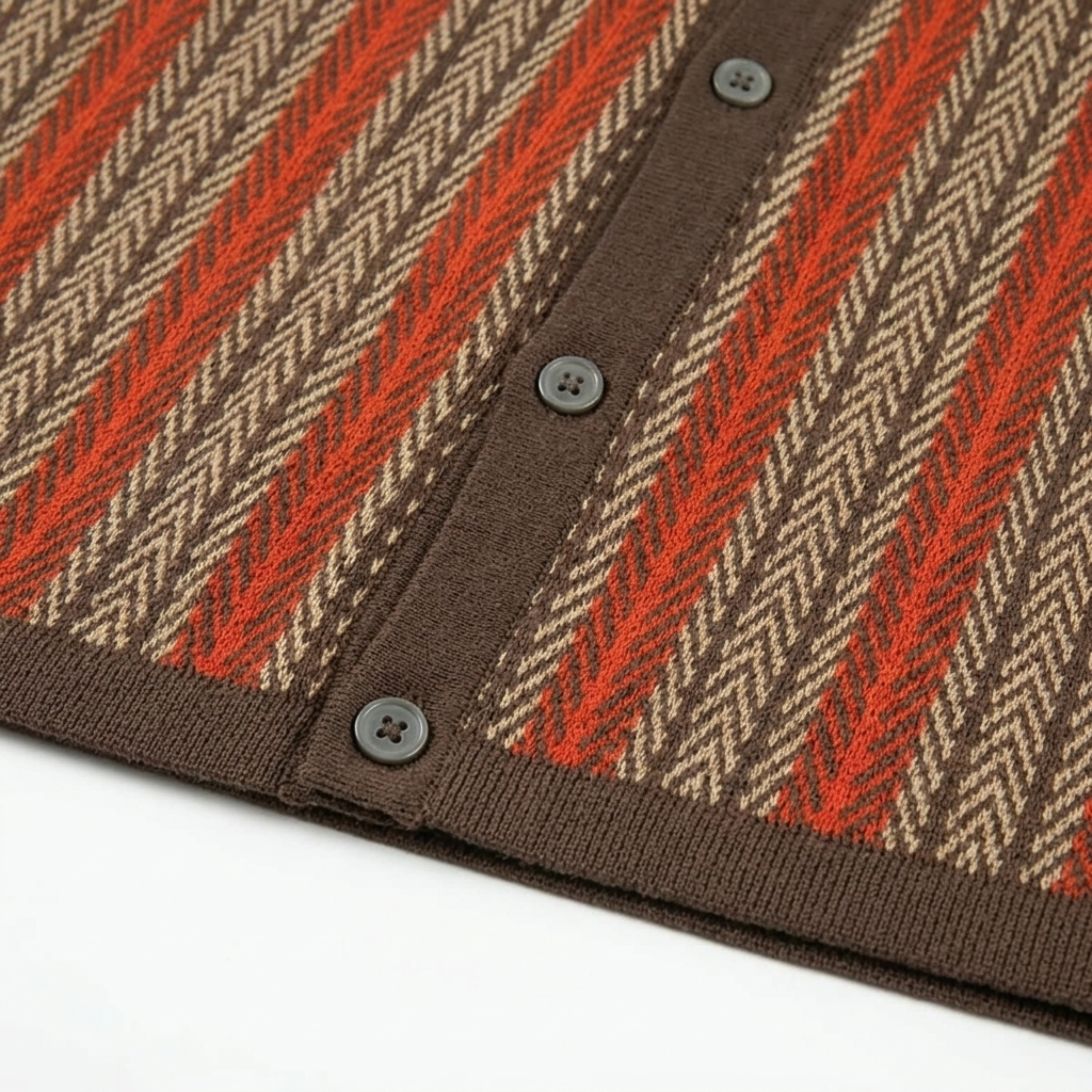 Men's knit polo — vertical stripes — casual resort style