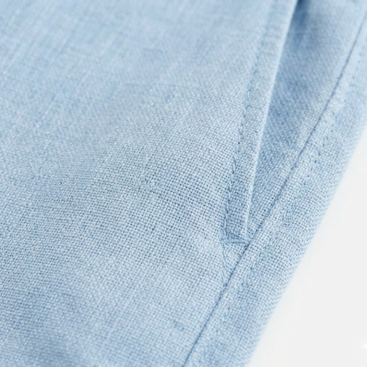 Cotton and Linen Pants for Men with Elastic Waist and Back Pockets