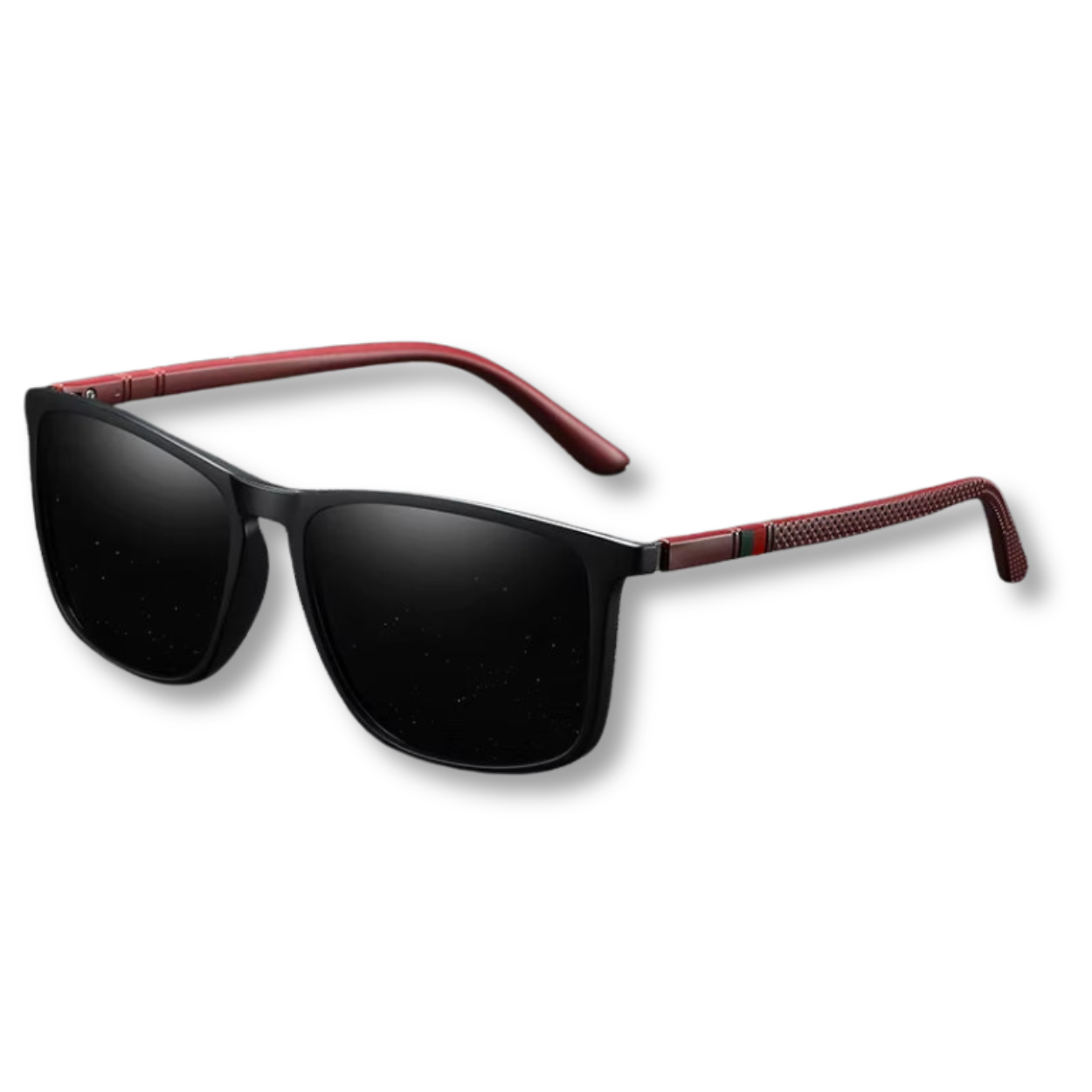 Polarized Square Sunglasses with Non-Slip Temples and Spring Hinges