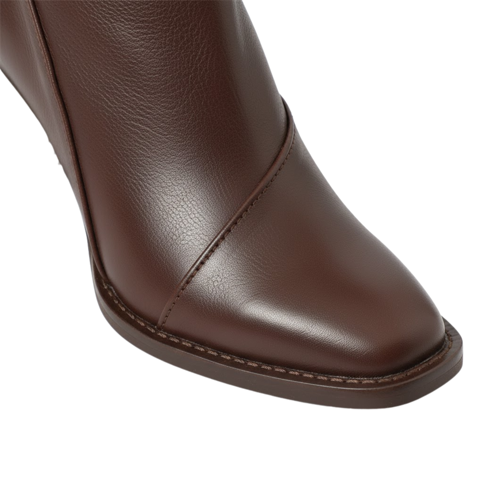 Damenstiefeletten aus weichem Leder mit dickem, quadratischem Absatz und seitlichem Reißverschluss