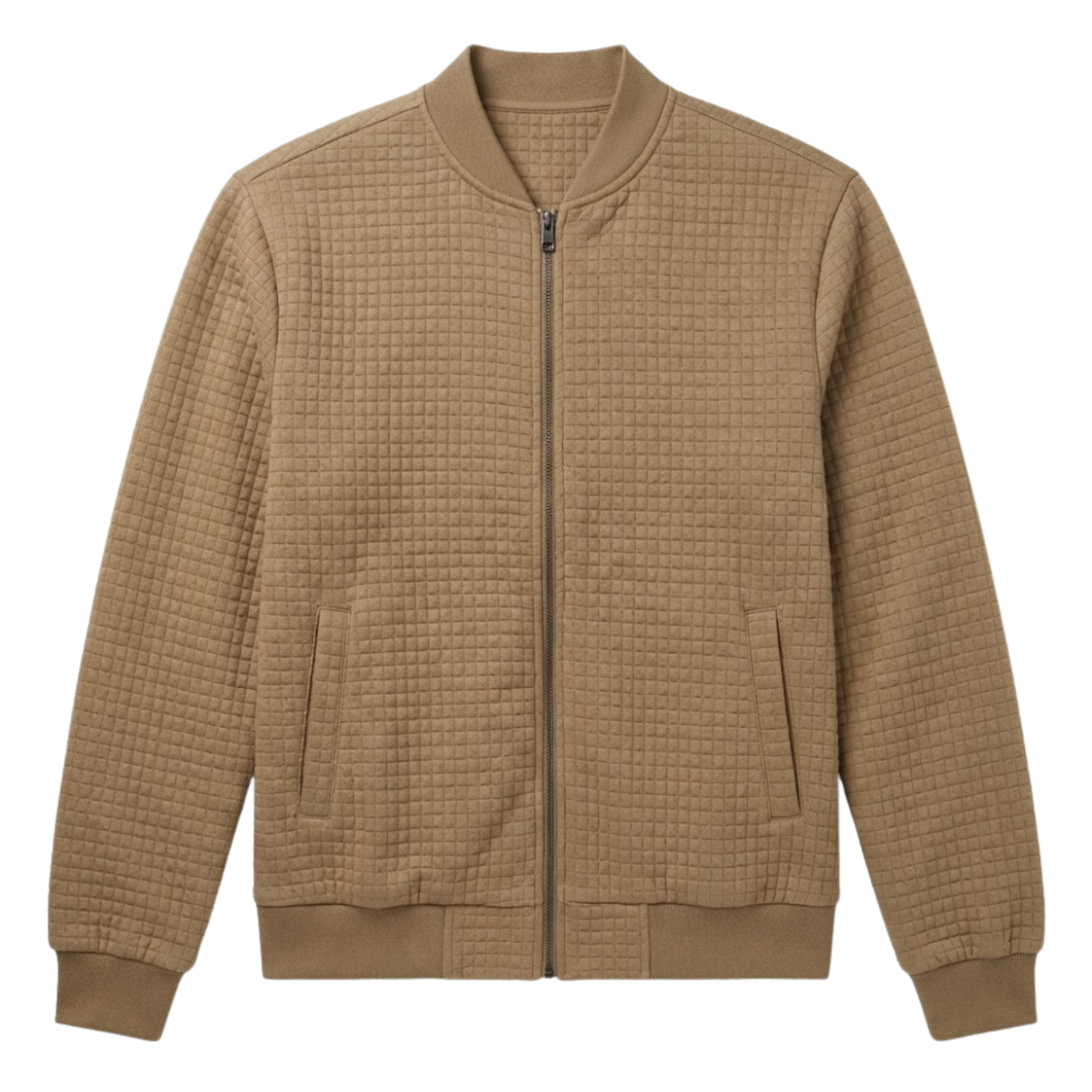 Pánská bunda s kostkovaným vzorem, na zip a s volným stojáčkem