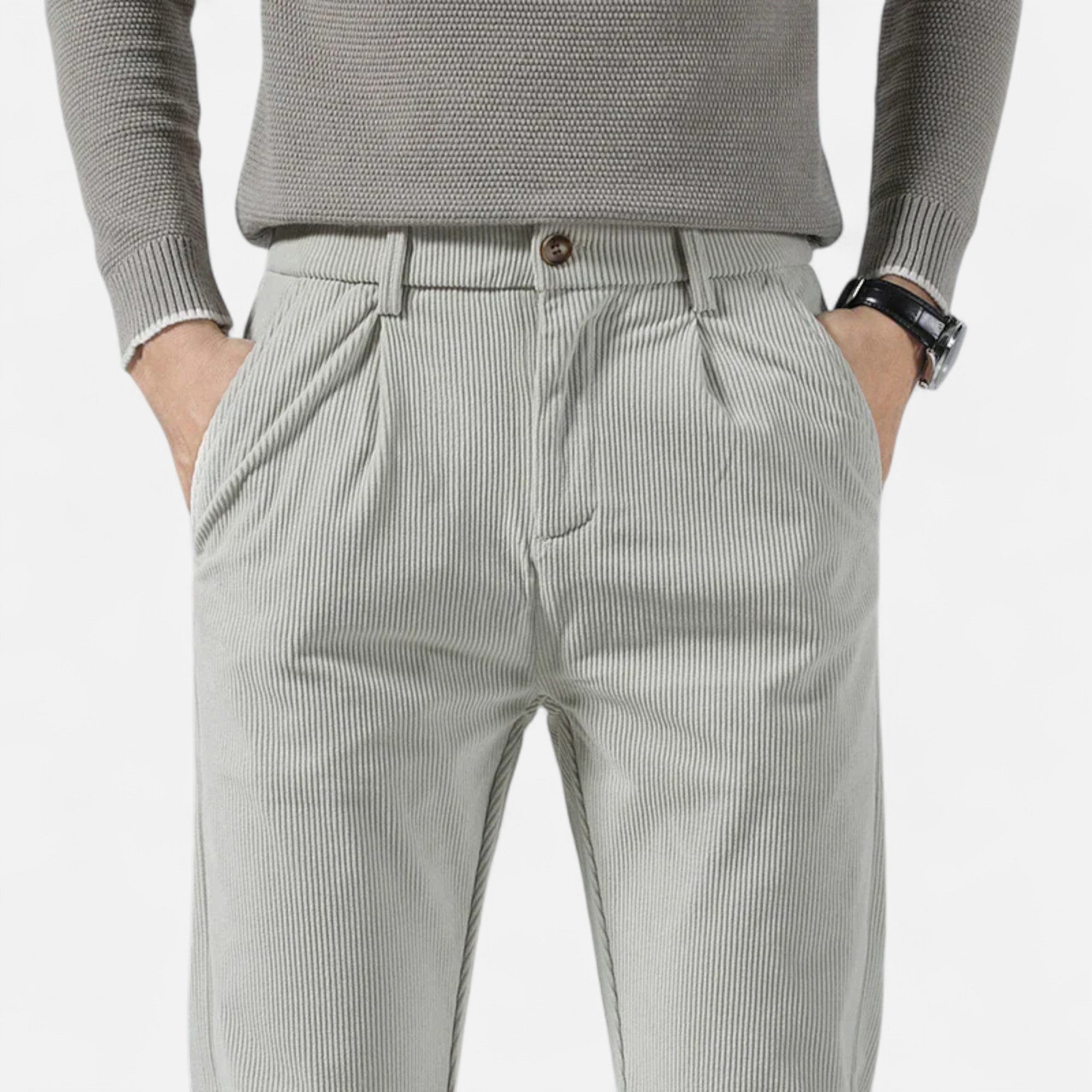 Ancienne Monde | Pantalon Homme Velours Côtelé Coupe Classique