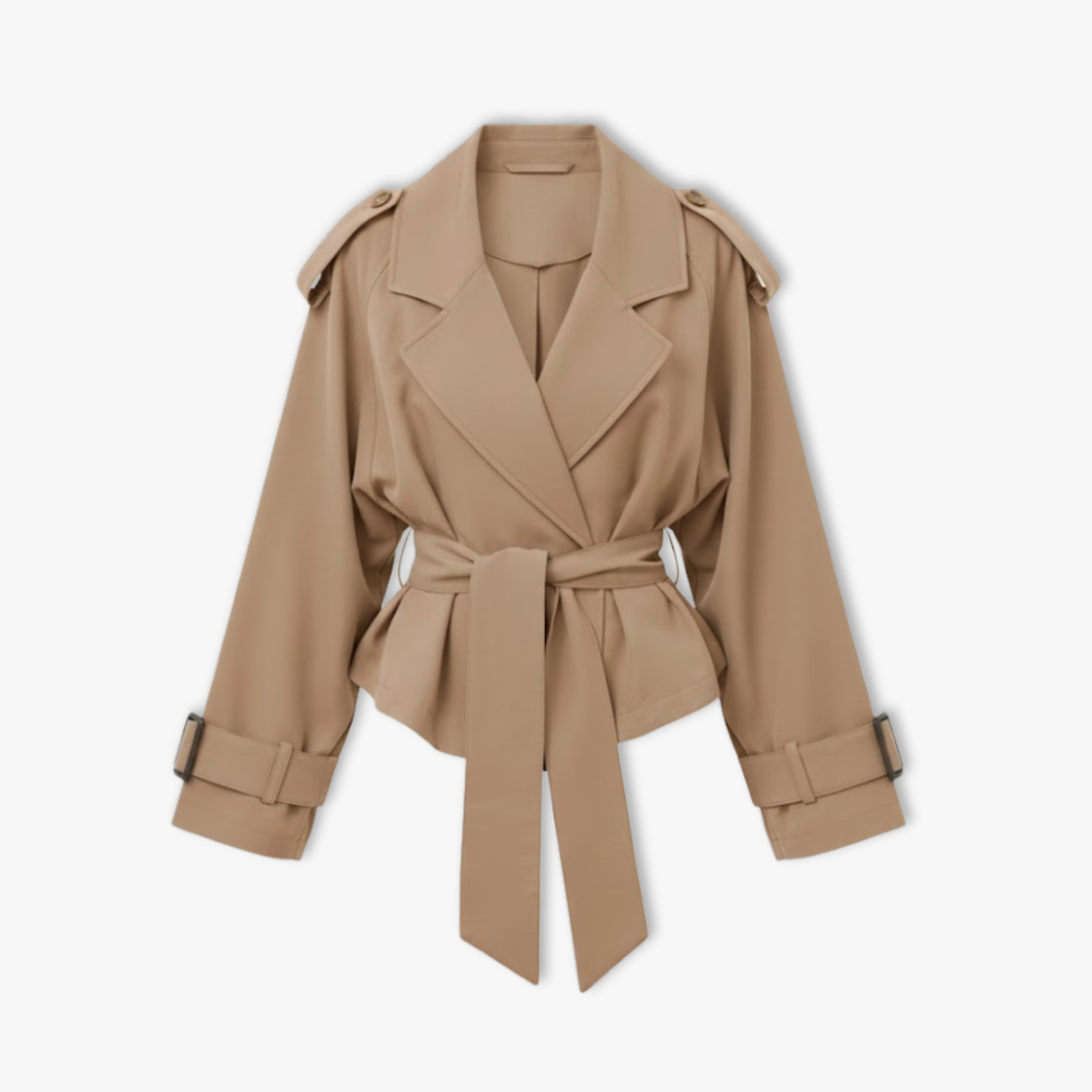 Lace-Up Trench Coat for Women, Windbreaker Jacket with Lapels and Long Sleeves