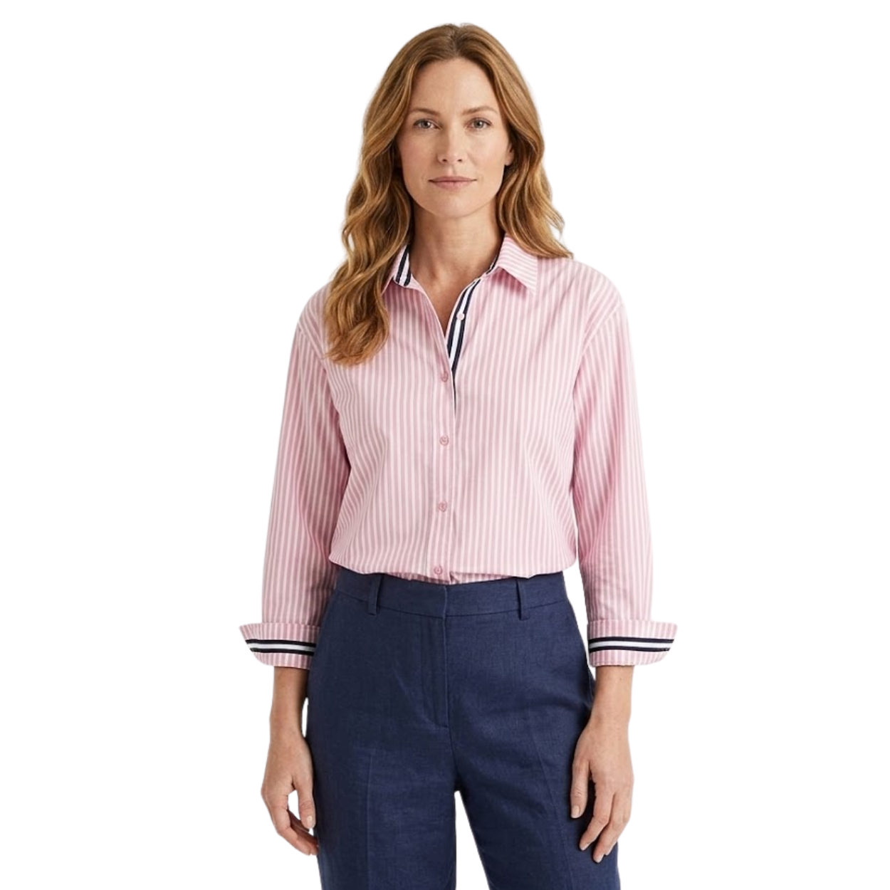 Camisa de Rayas para Mujer con Botones y Corte Clásico Casual