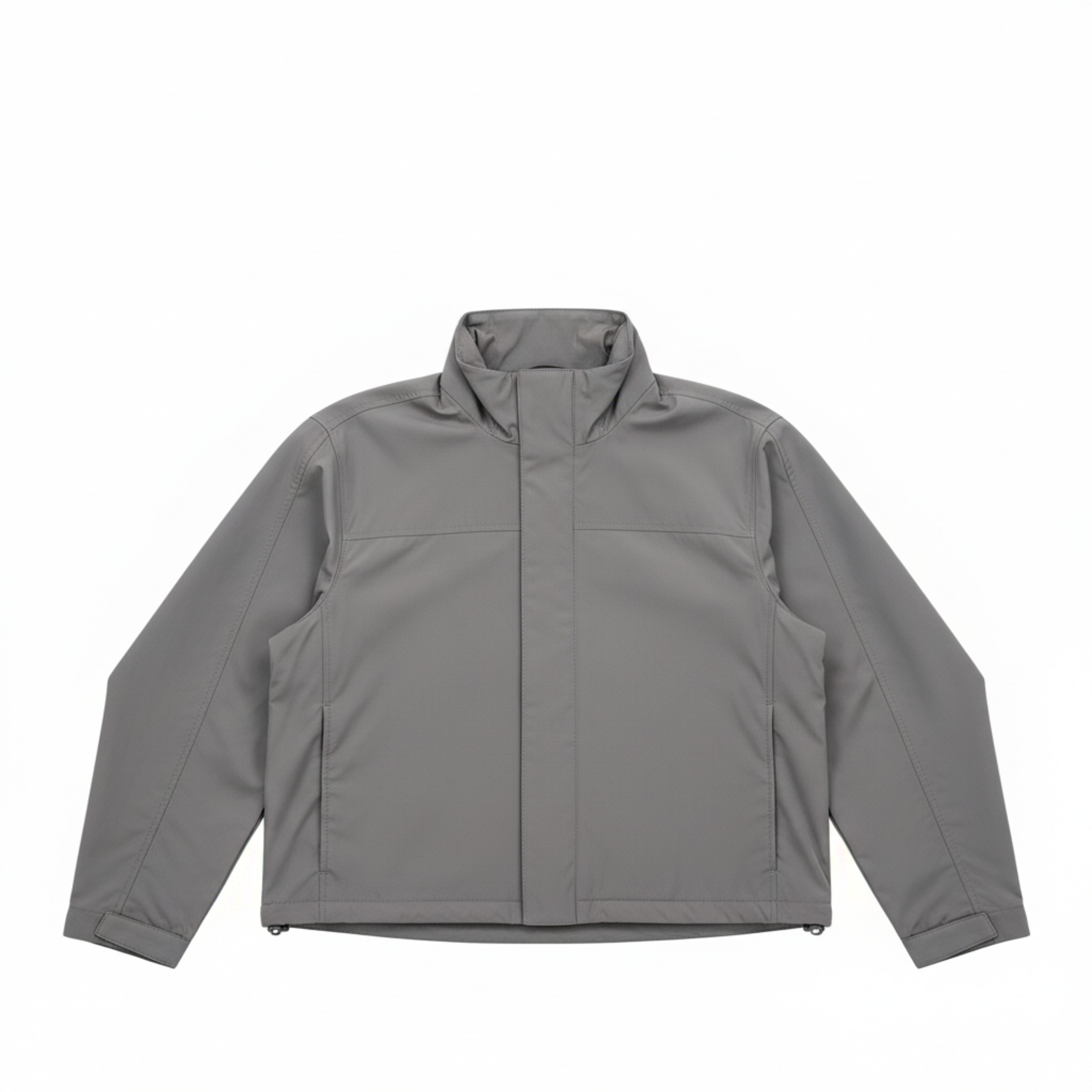 Veste Coupe-Vent en Polyester à Col Montant avec Capuche pour Femme