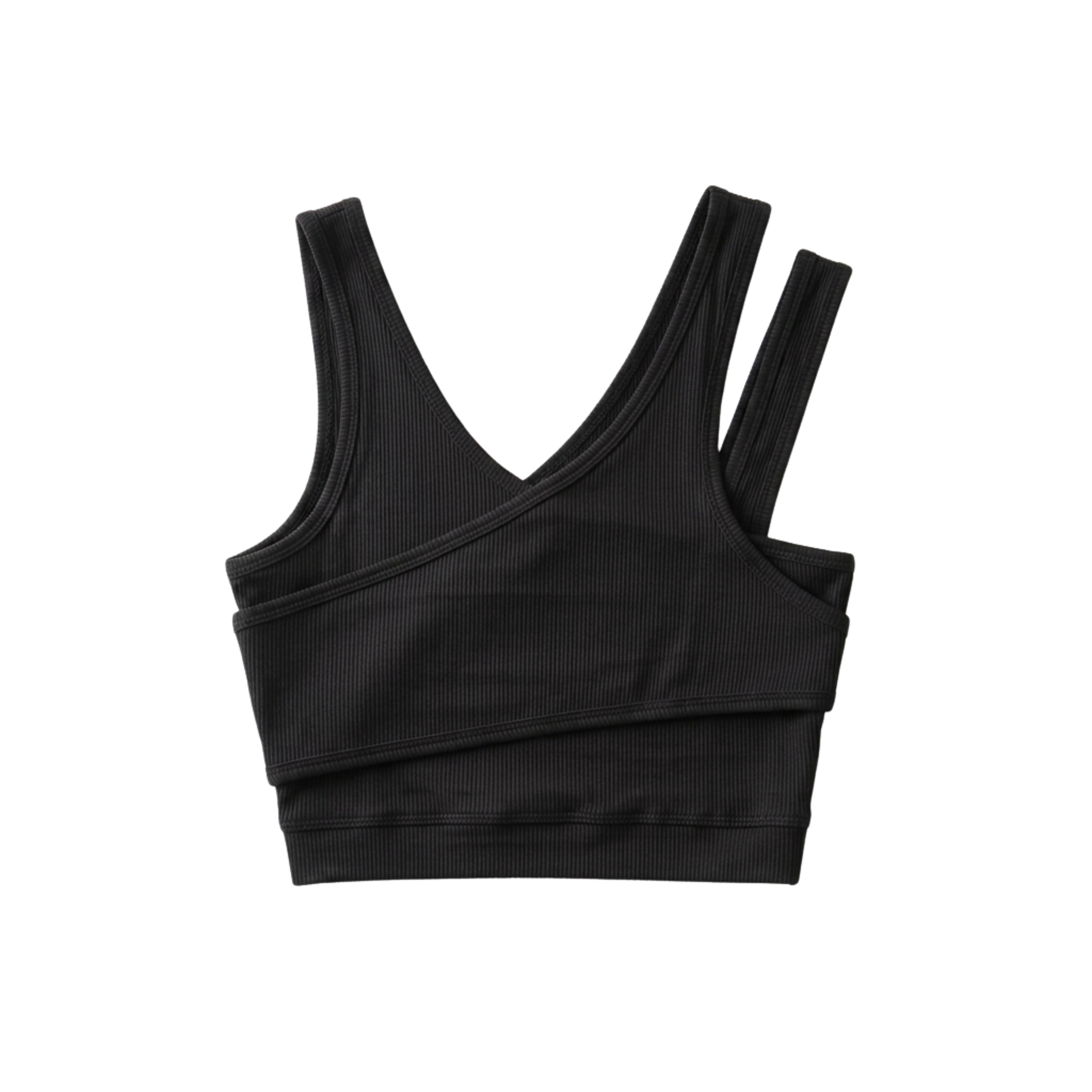 Κοντό crop top μπλουζάκι — V λαιμός — μποέμ στυλ