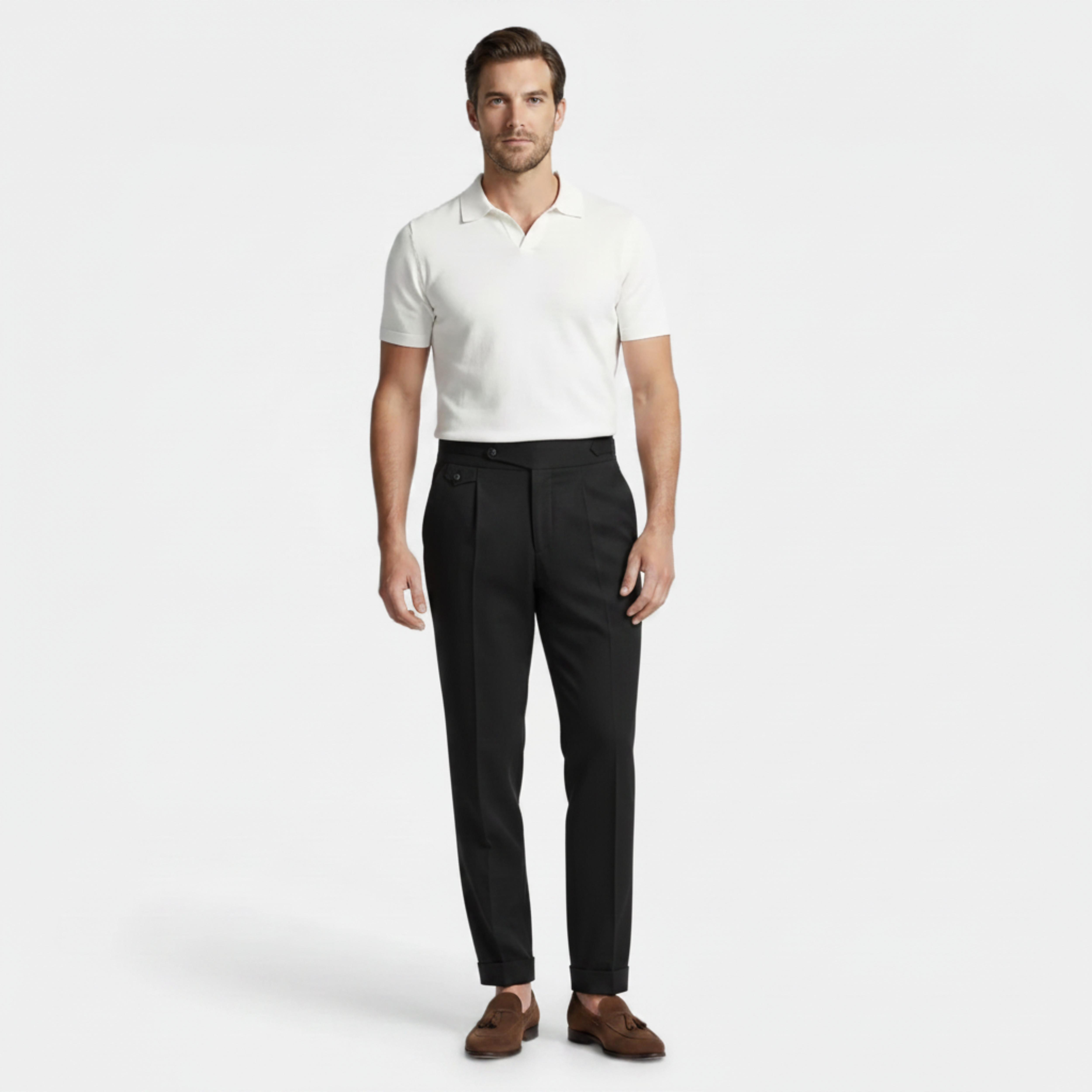 Pantaloni Capri da Costume Uomo a Taglio Dritto e Vita Media