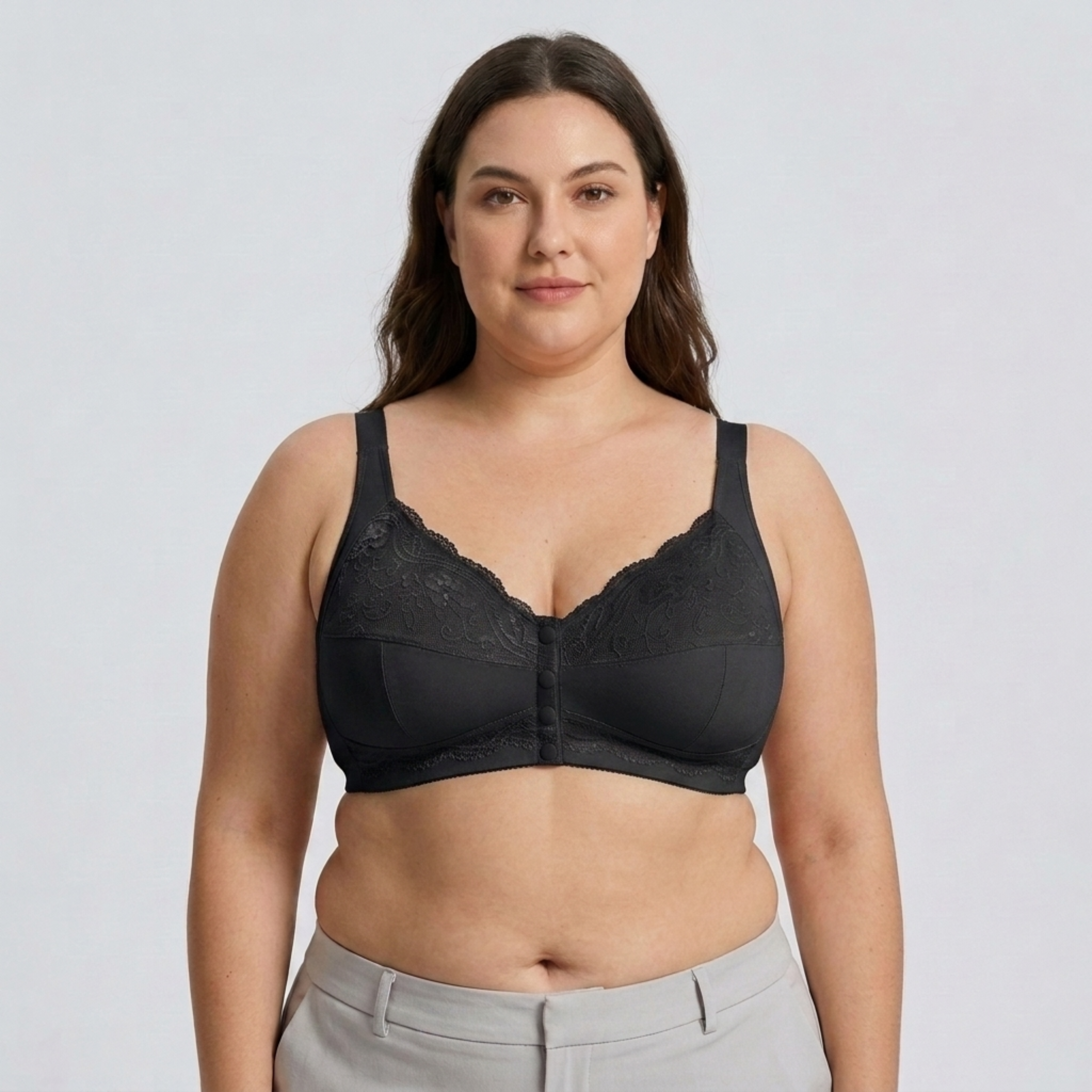 Reggiseno taglie forti da donna con chiusura frontale senza ferretto