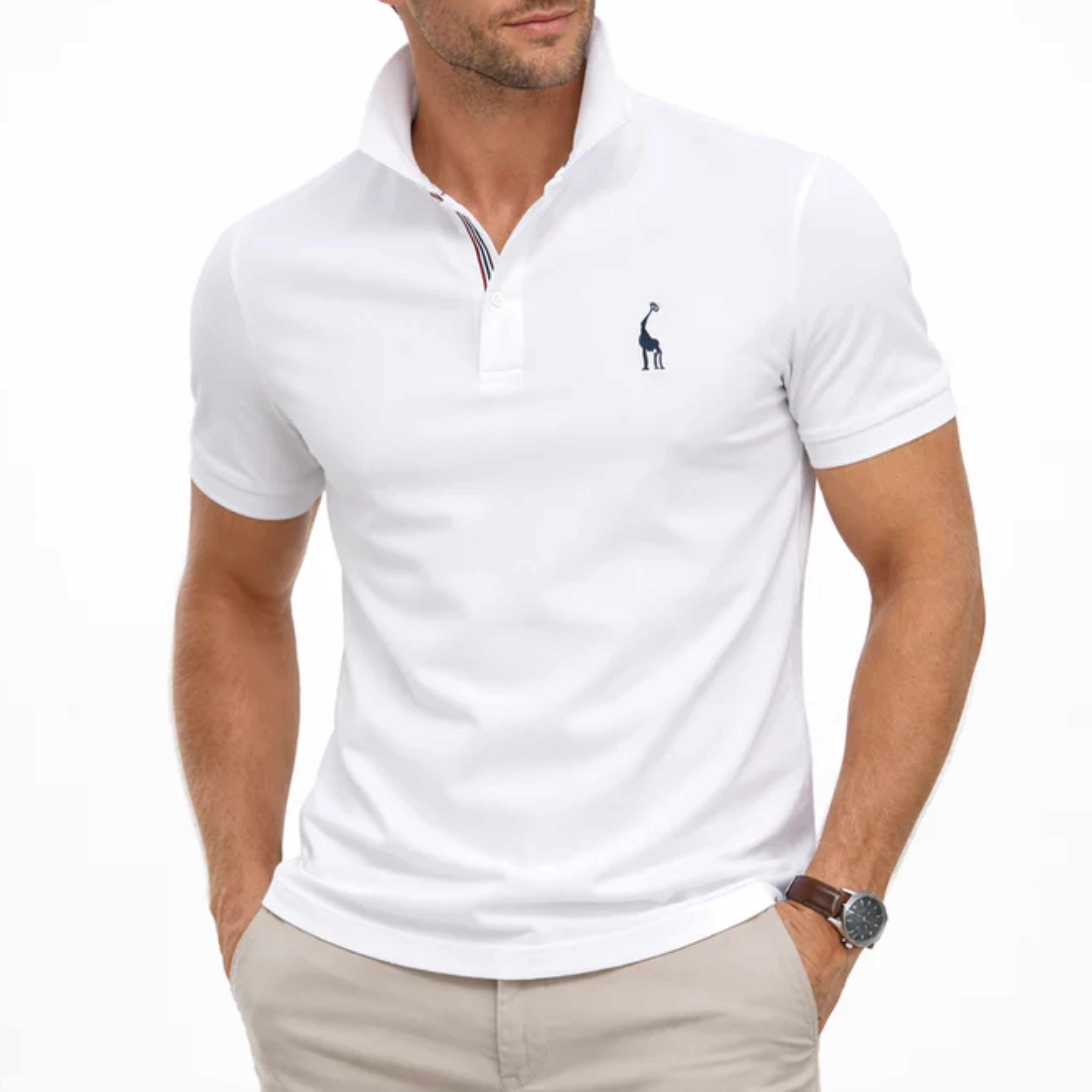 Pánské bavlněné polo — klasický střih — každodenní styl