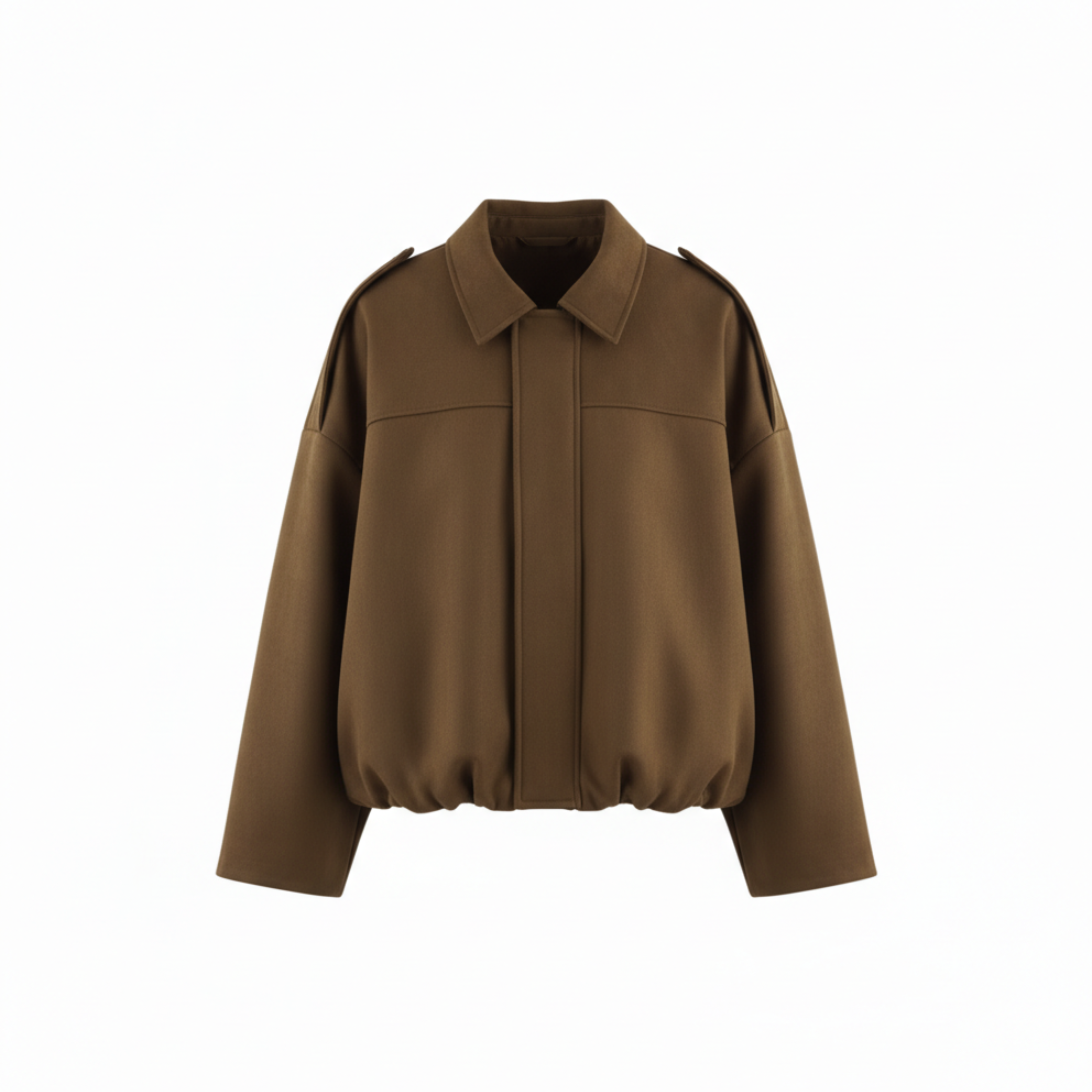 Blouson Bomber en Polyester avec Col à Revers et Fermeture Éclair pour Femme