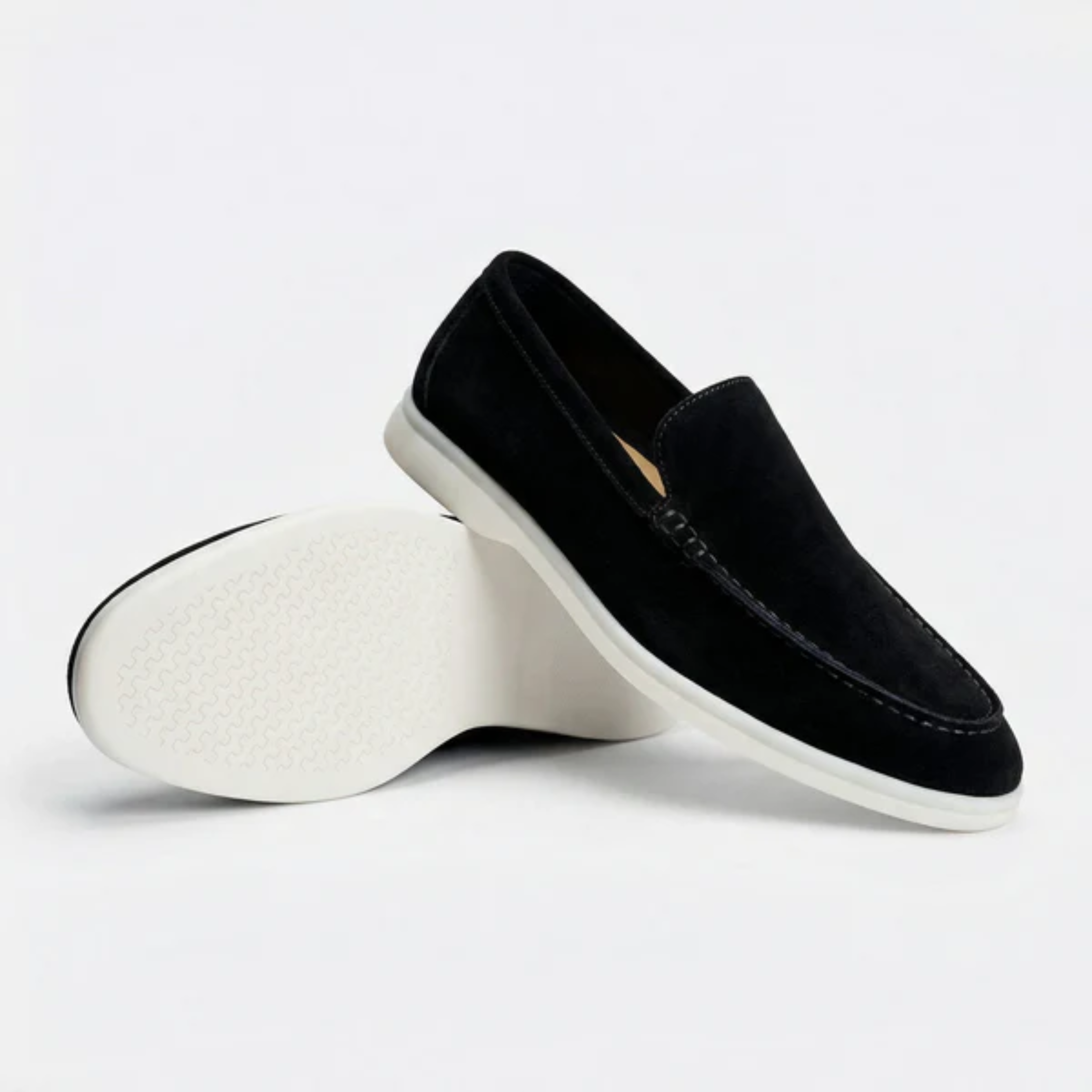 Men's suede moccasins — lightweight and flexible sole — office and everyday use