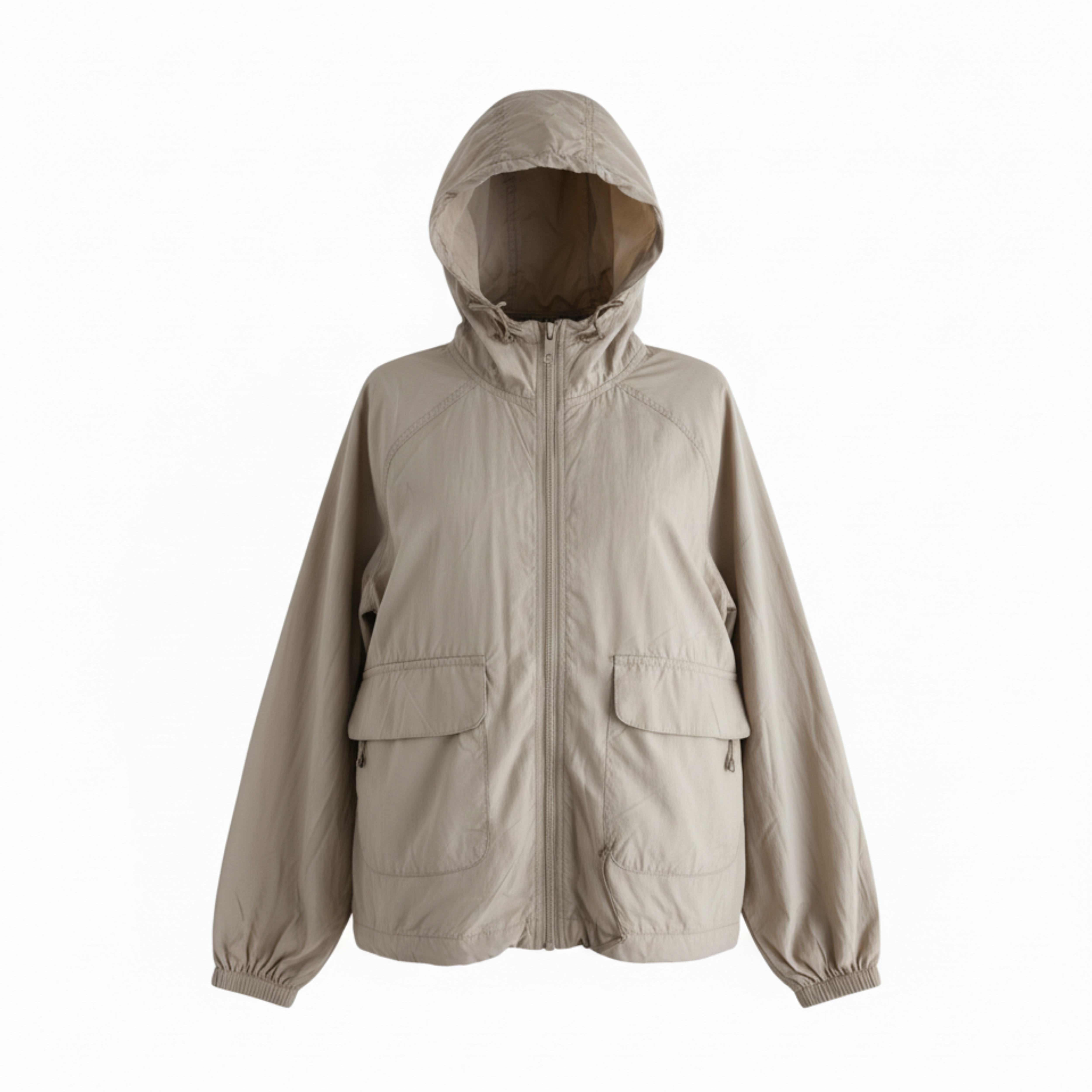 Veste de Protection Solaire à Capuche en Coton et Polyester pour Femme