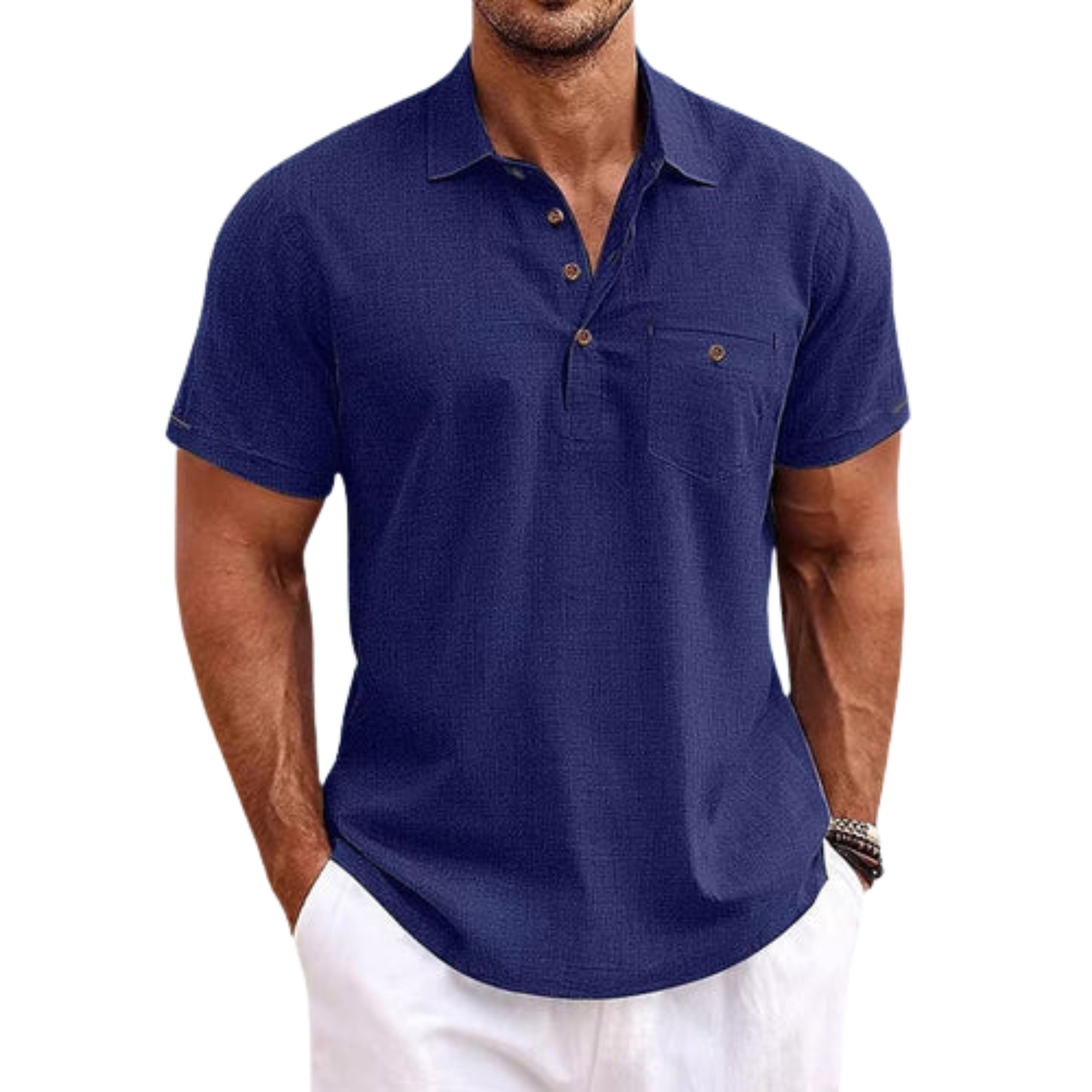 Men's Slim Fit Polo with Chest Pocket — Office & Leisure