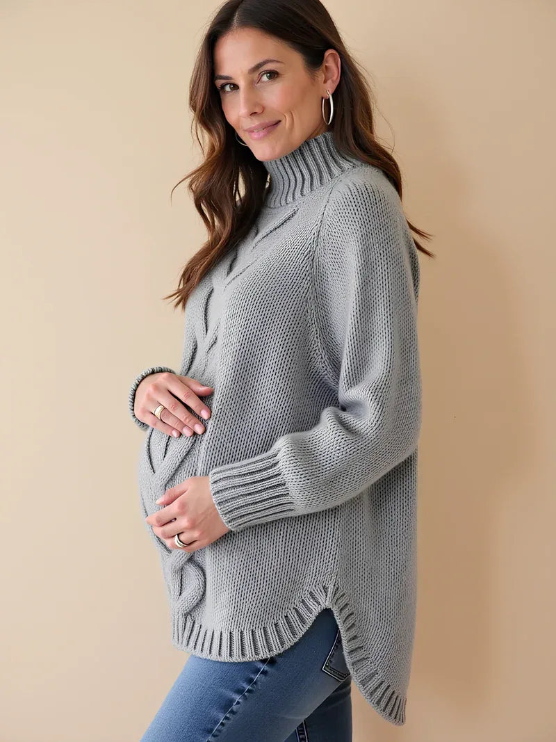 Sudadera de maternidad oversize con cuello alto