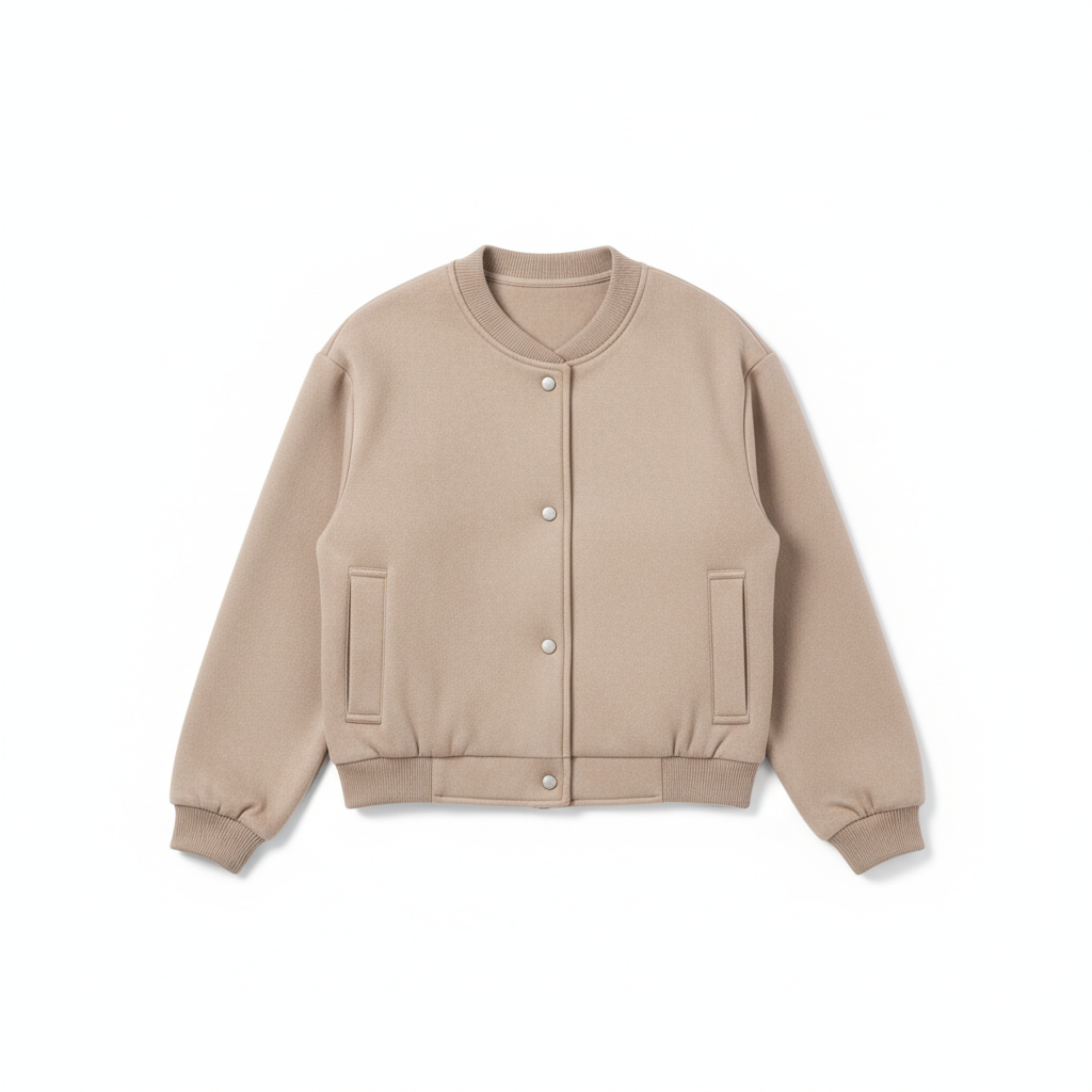 Veste Bomber Courte en Polyester à Manches Longues pour Femme