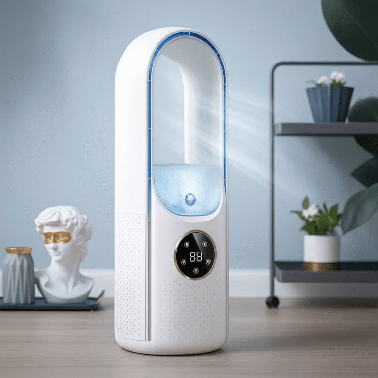 Enfriador de aire USB sin aspas con depósito de agua y 6 velocidades
