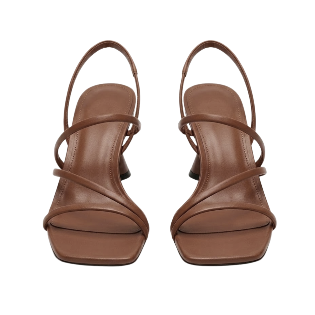 Sandalias de Tacón Alto para Mujer con Múltiples Tiras y Tacón Acampanado