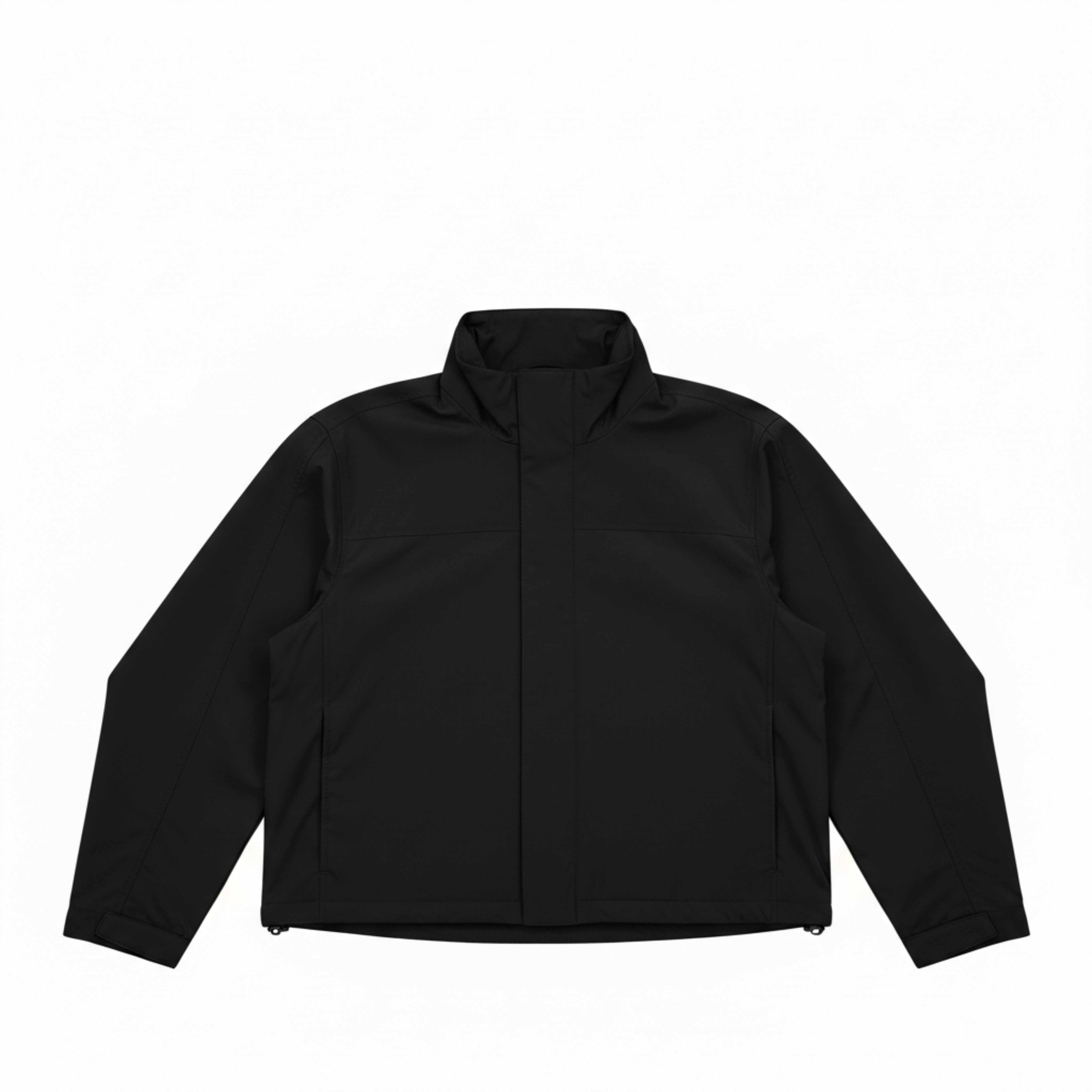 Women's Polyester Windbreaker Jacket with Stand-Up Collar and Hood