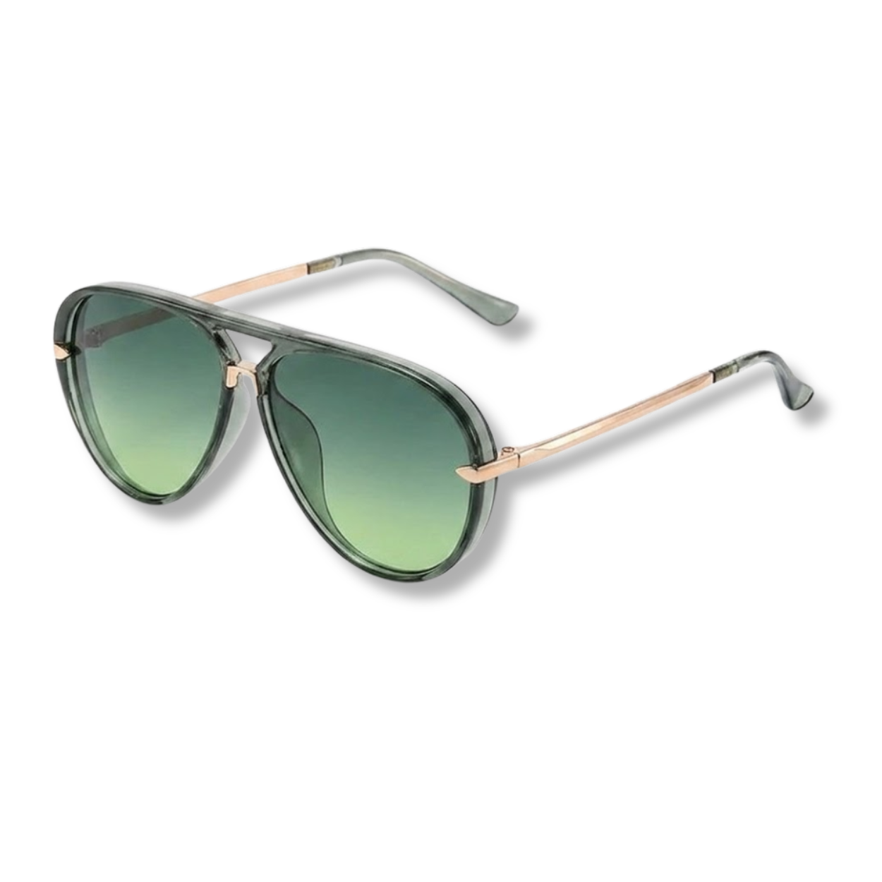 Translucent Aviator Glasses with Double Bridge and UV Protection Gradient Lenses