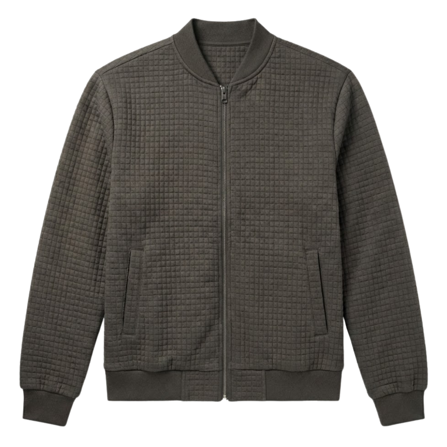 Pánská bunda s kostkovaným vzorem, na zip a s volným stojáčkem