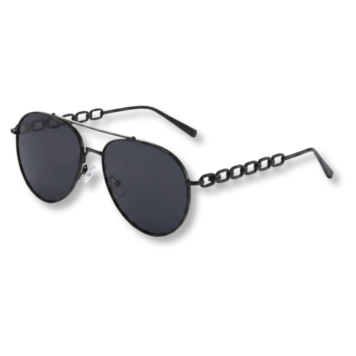Women's Aviator Glasses with Chain Temples and Gradient Lenses
