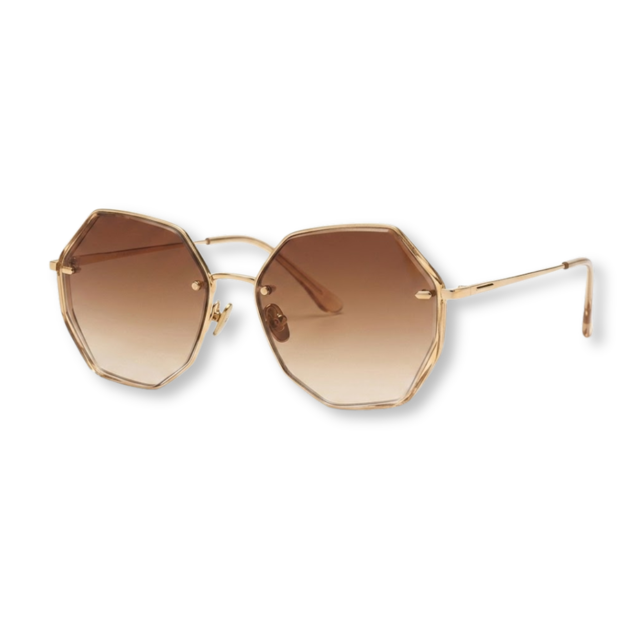 Oversized Rimless Sunglasses with Geometric Gradient Lenses