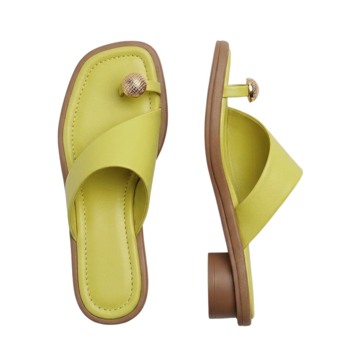 Mules con Tacón Cuadrado y Punta Cuadrada con Detalle Entregent para Mujer