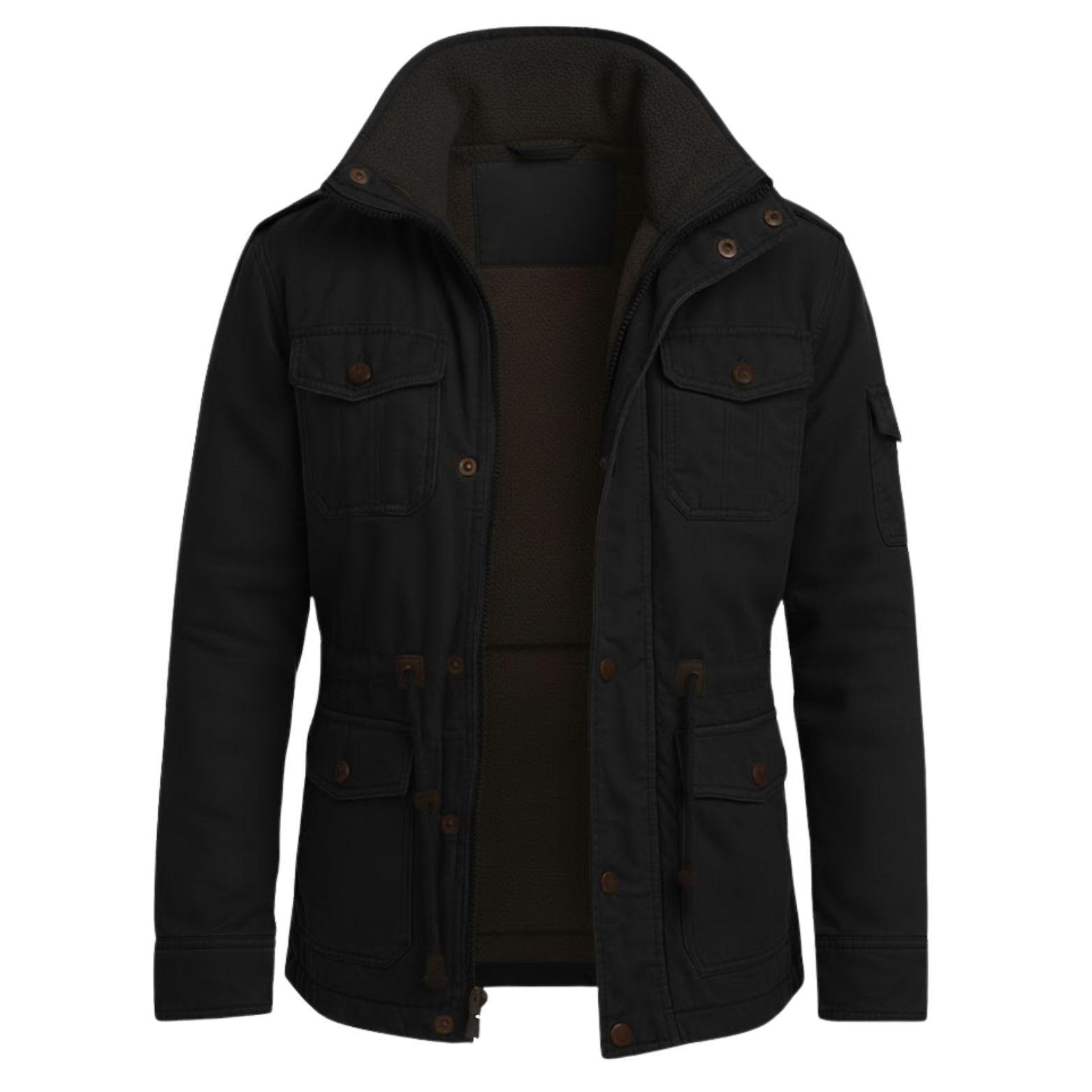 Men's winter hooded coats, thick and plush cotton tactical workwear, tactical bomber jackets