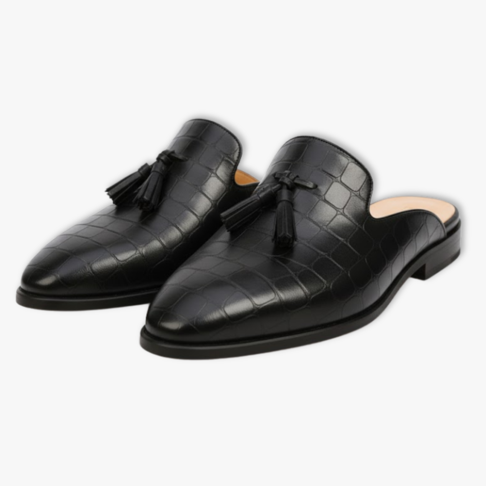 Mules de ville homme cuir texturé silhouette slip-on prestige