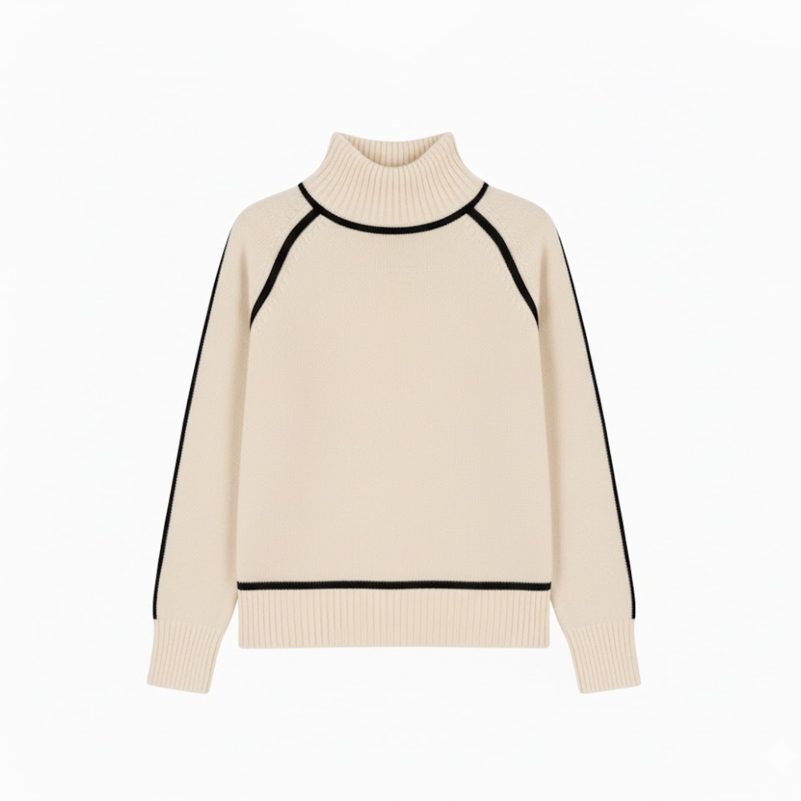 Fitted turtleneck sweater for women