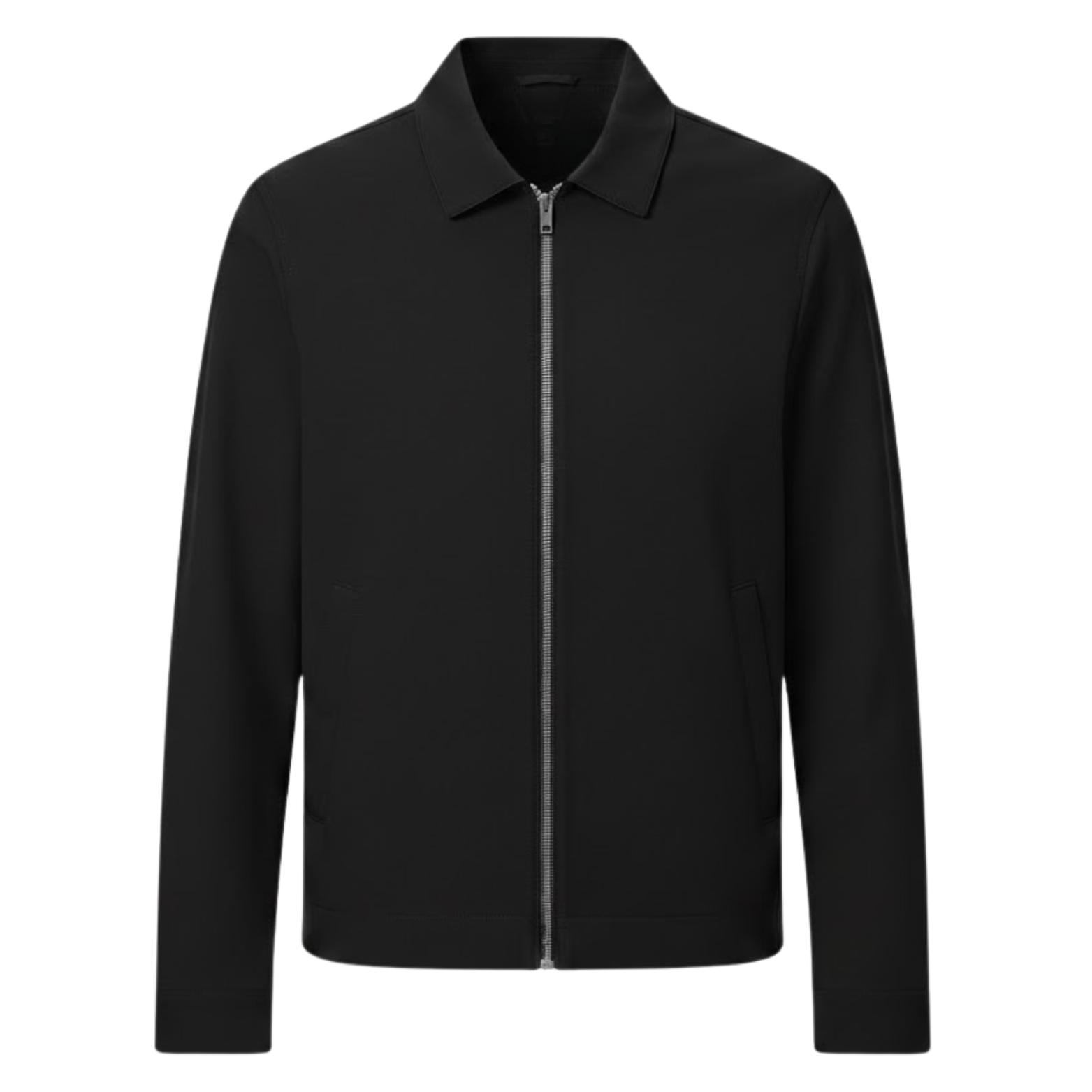 Chaqueta de trabajo ligera para hombre con cierre de cremallera y cuello de camisa clásico