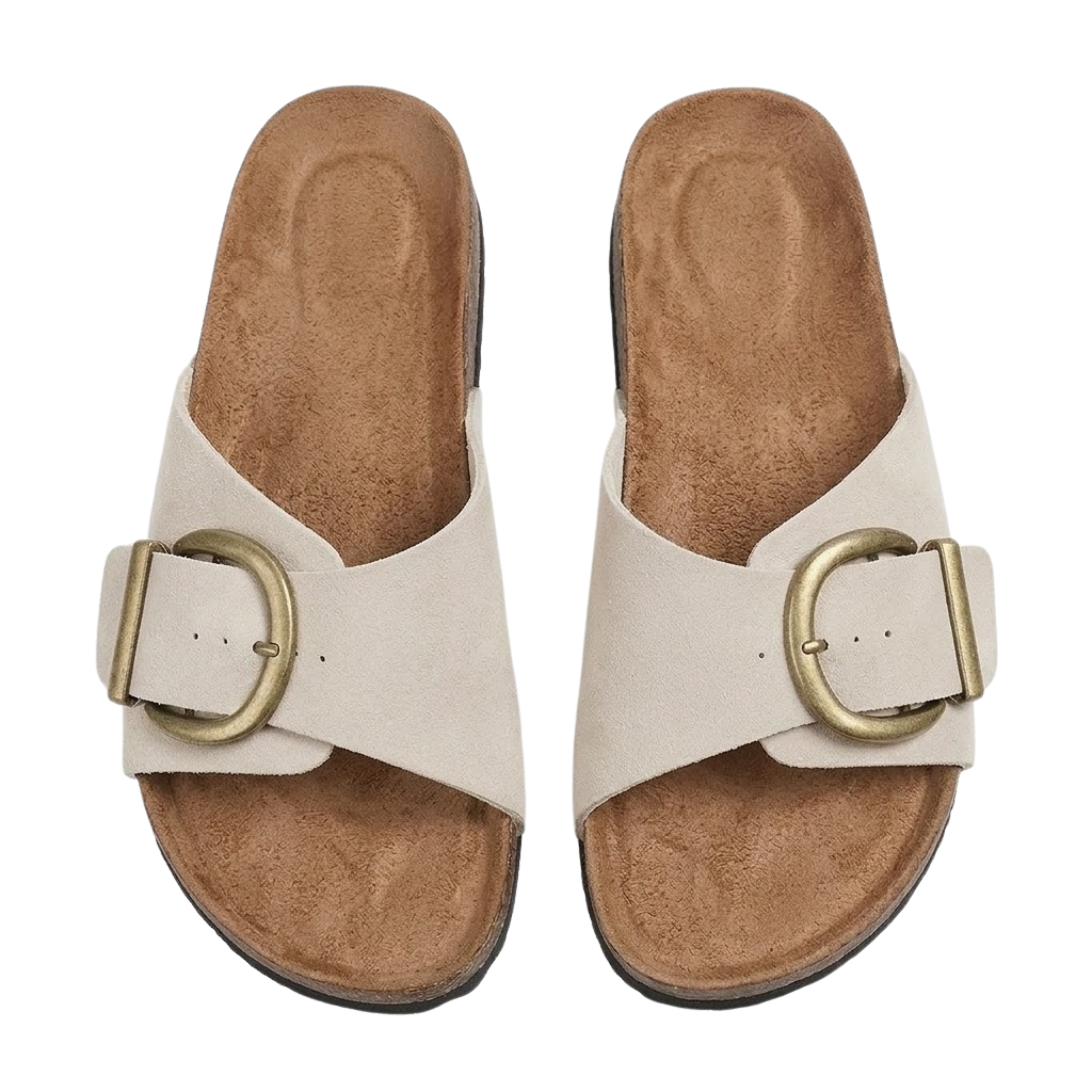 Sandales à Semelle en Liège avec Bride à Boucle Réglable et Bout Ouvert