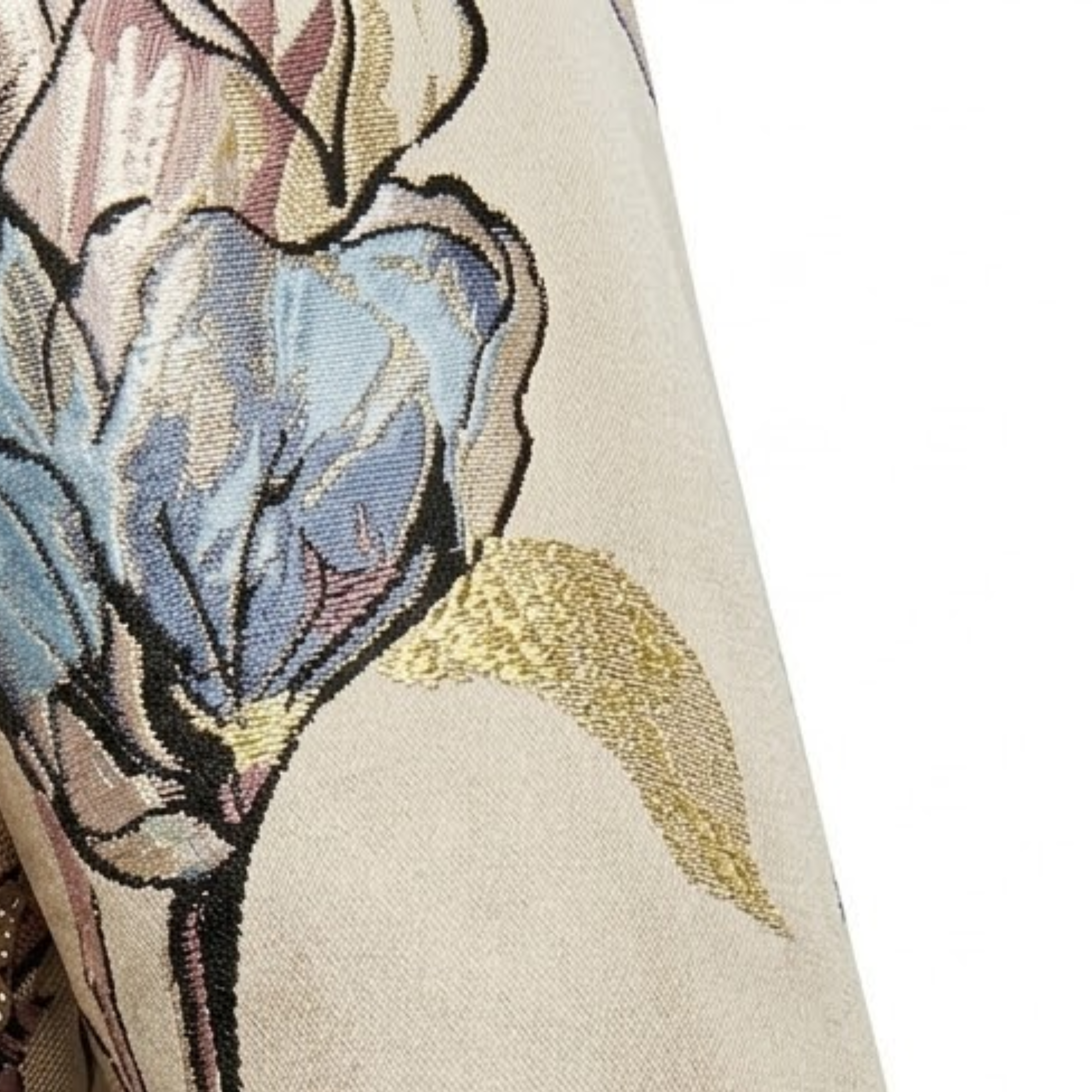 Long Floral Dress with V-Neck, Long Sleeves, and Flowing Fit