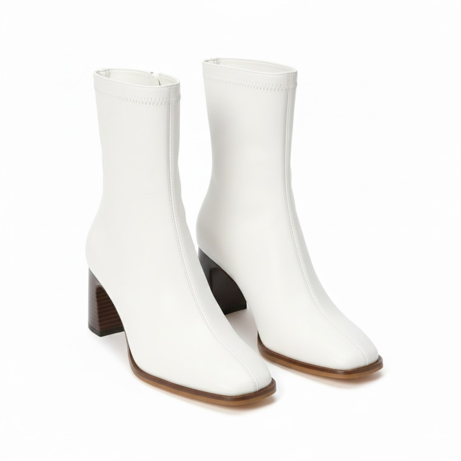 Botins Femininos Vintage Quentes com Biqueira Quadrada