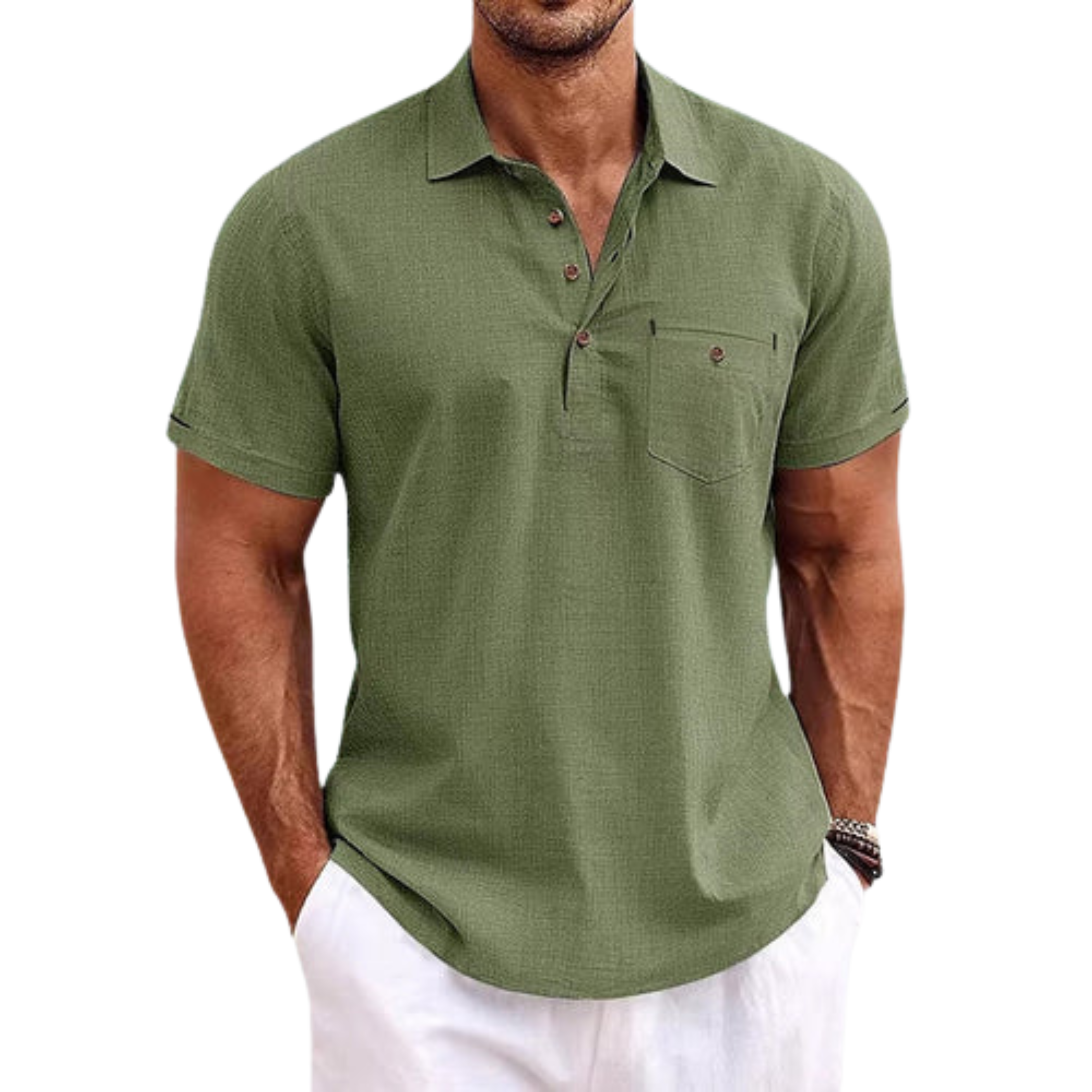 Men's Slim Fit Polo with Chest Pocket — Office & Leisure