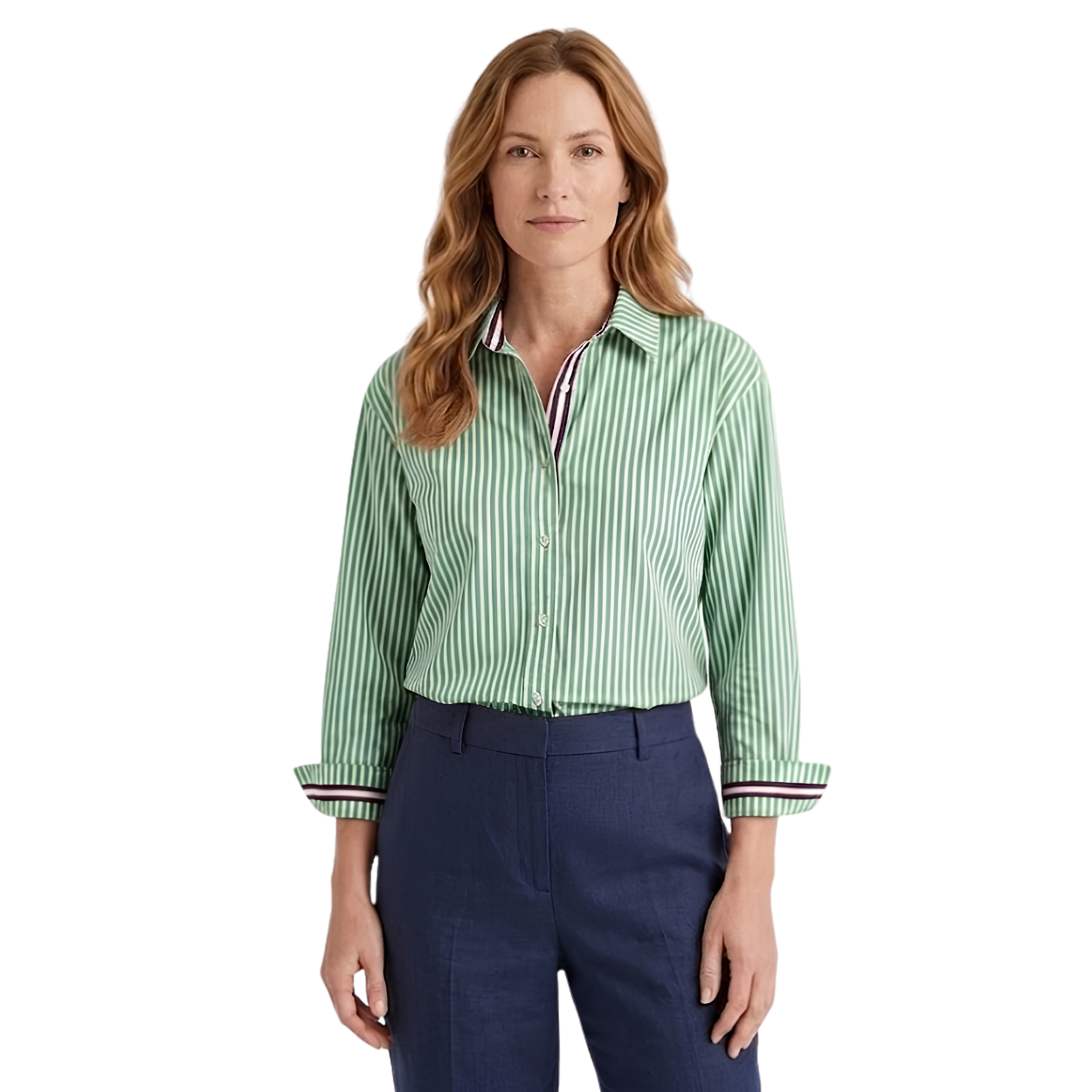 Camisa de Rayas para Mujer con Botones y Corte Clásico Casual