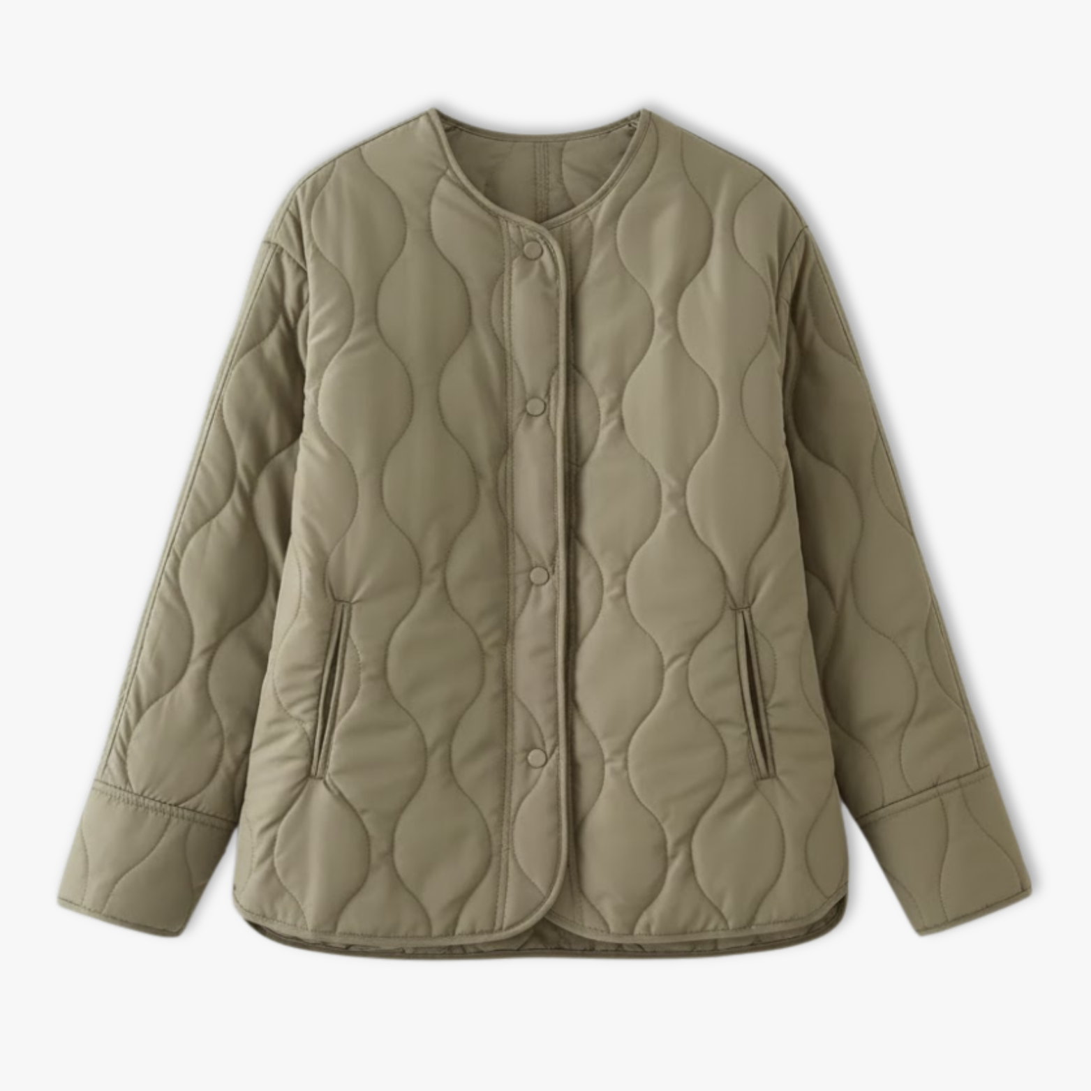 Női steppelt kabát testhezálló szabással, rombusz mintás, álló gallérral