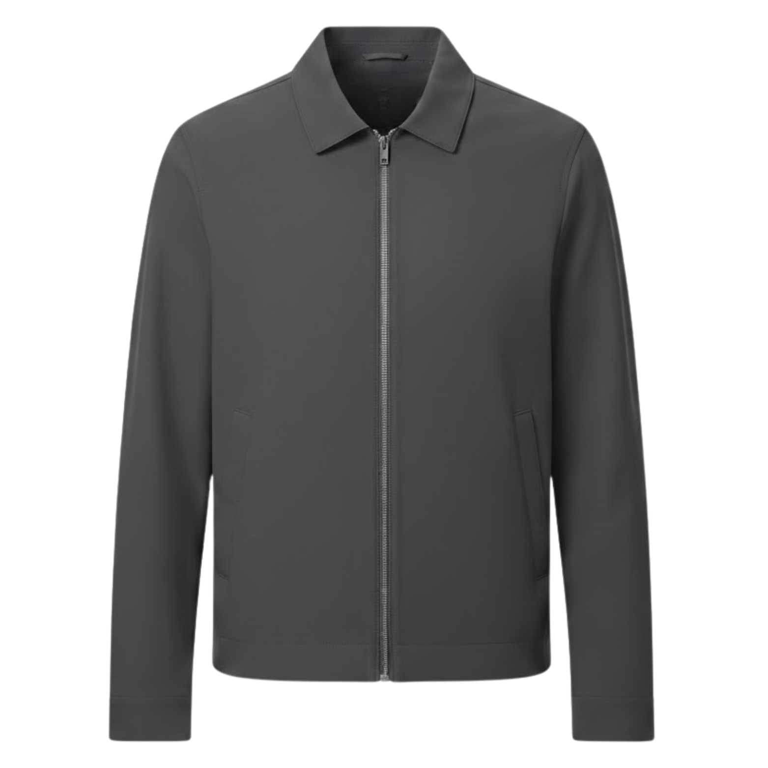 Chaqueta de trabajo ligera para hombre con cierre de cremallera y cuello de camisa clásico