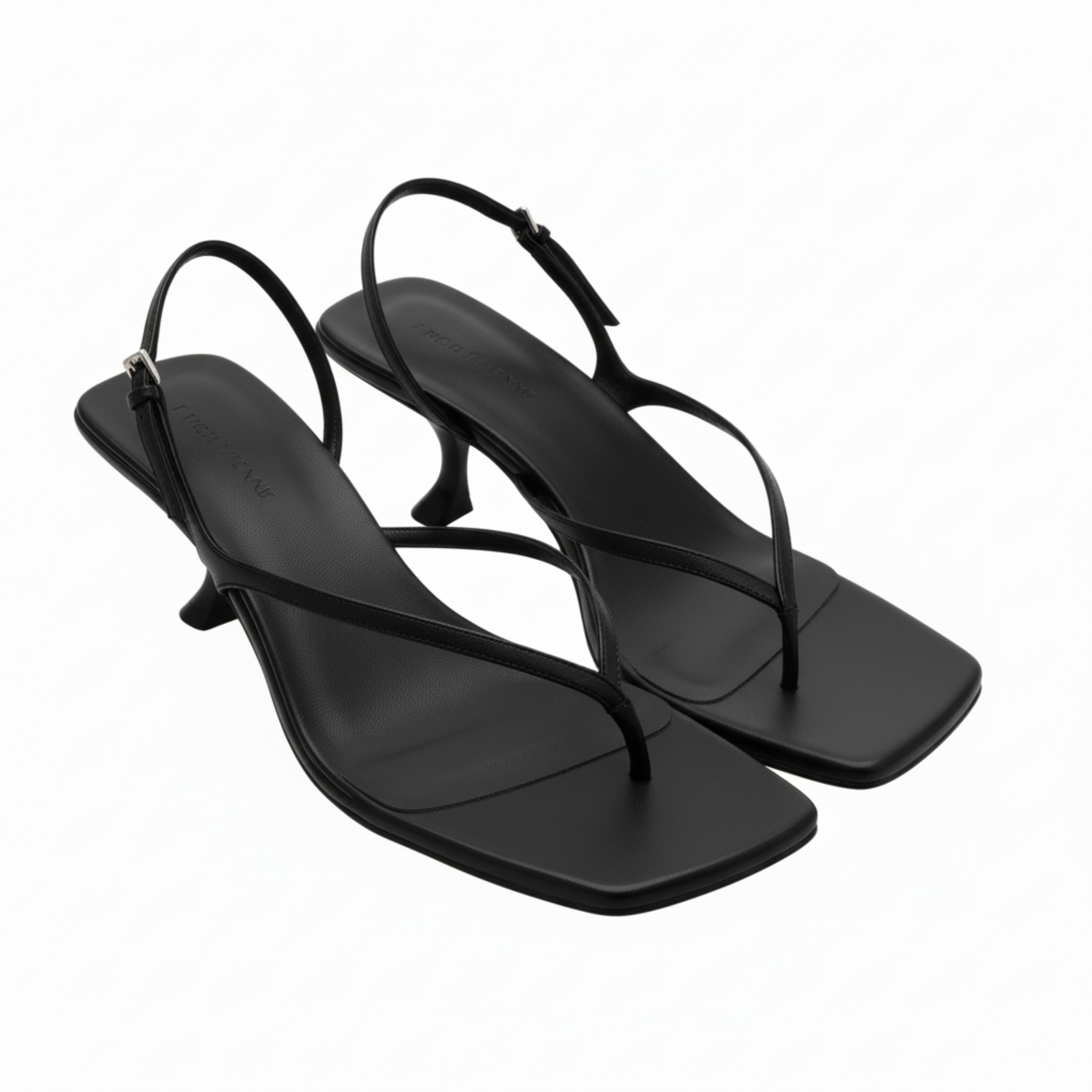 Sandales à Petits Talons avec Bride Arrière et Bout Carré pour Femmes