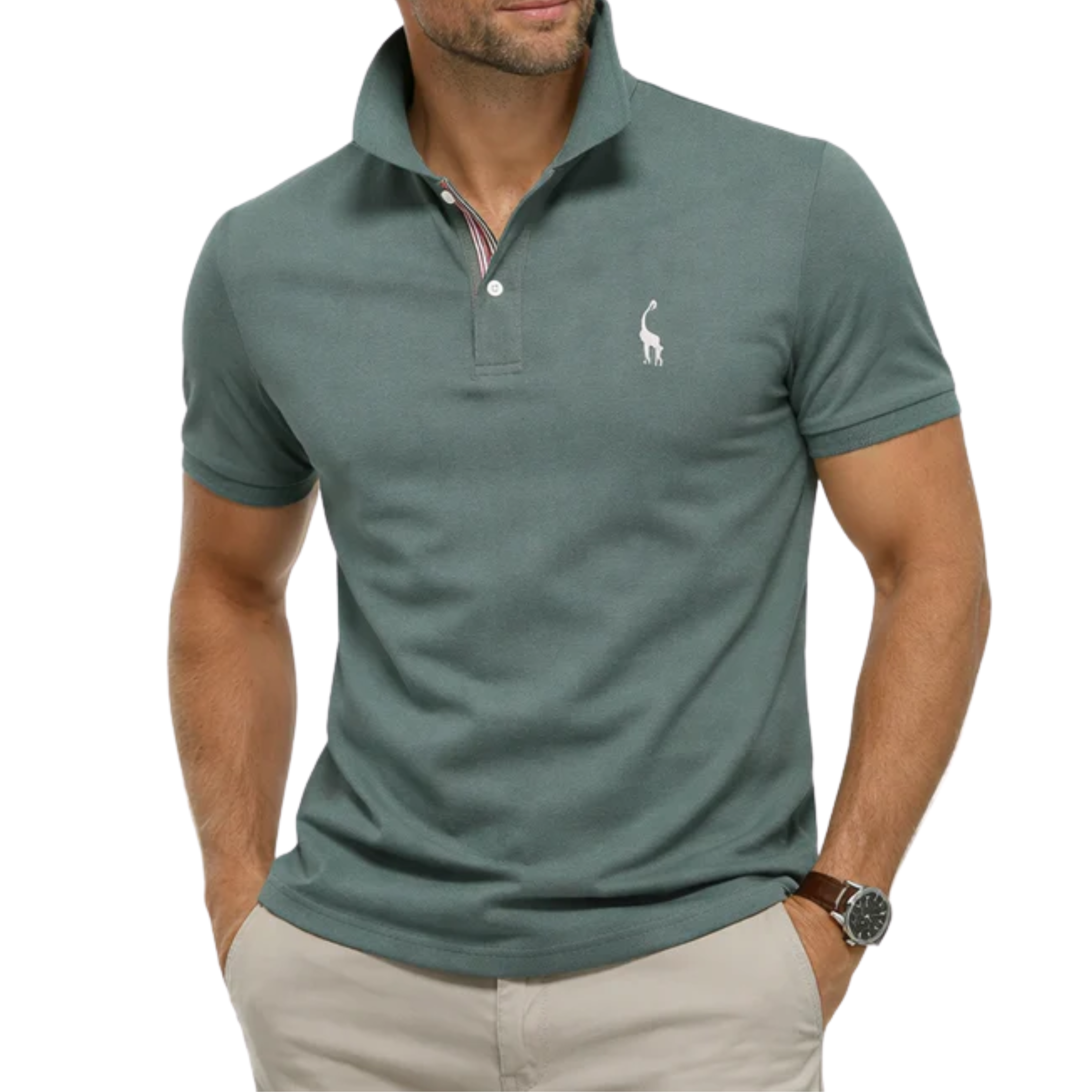 Pánské bavlněné polo — klasický střih — každodenní styl