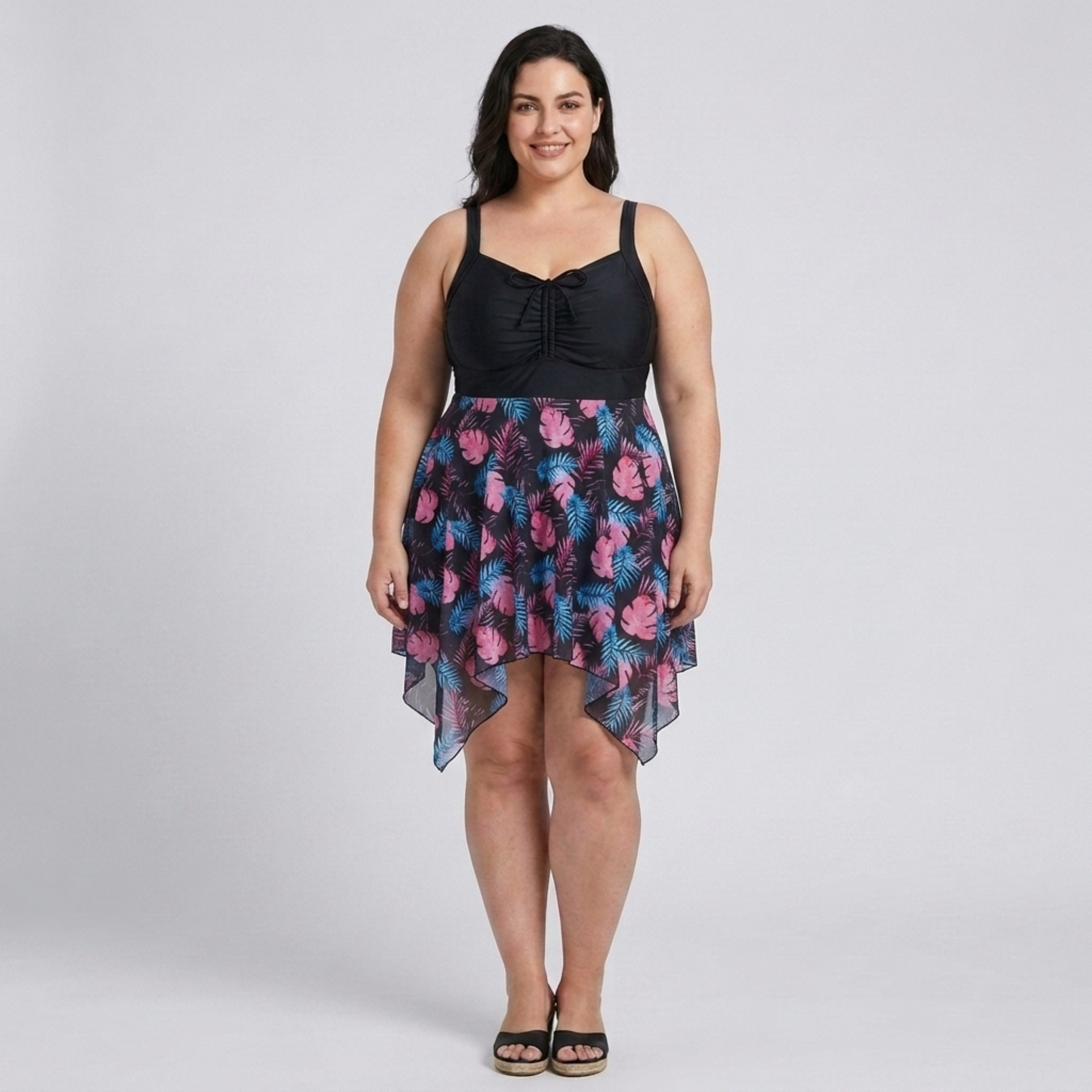 Vestito da bagno taglia grande per donna con gonna integrata stampata