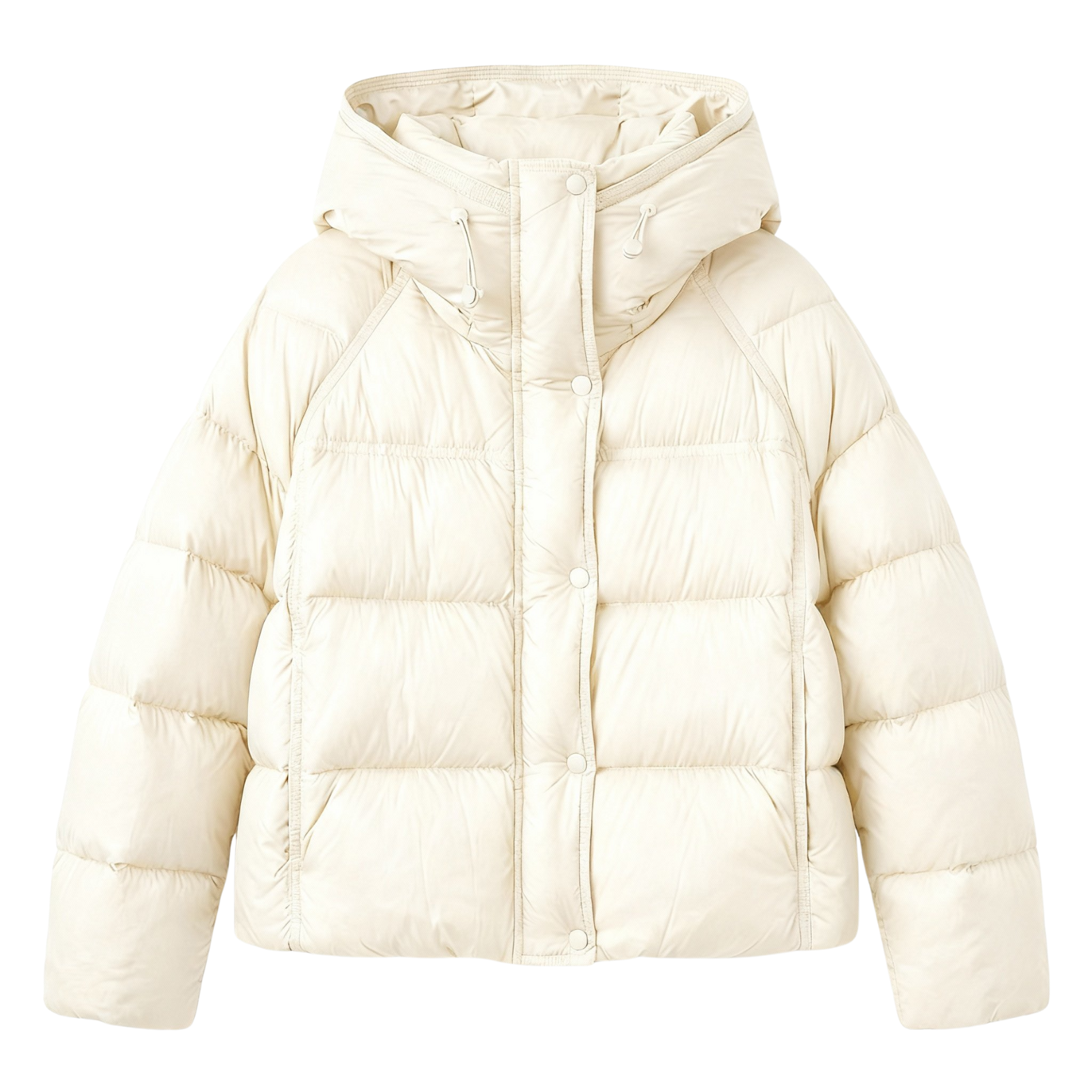 Women's Quilted Cotton Jacket, Short Winter Coat with Hood, Loose Fit