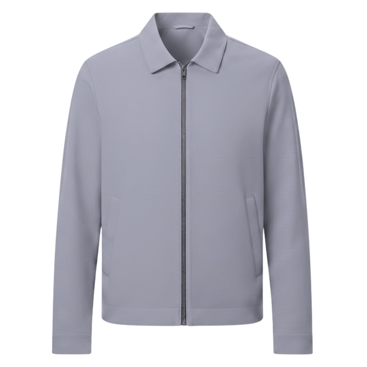 Chaqueta de trabajo ligera para hombre con cierre de cremallera y cuello de camisa clásico