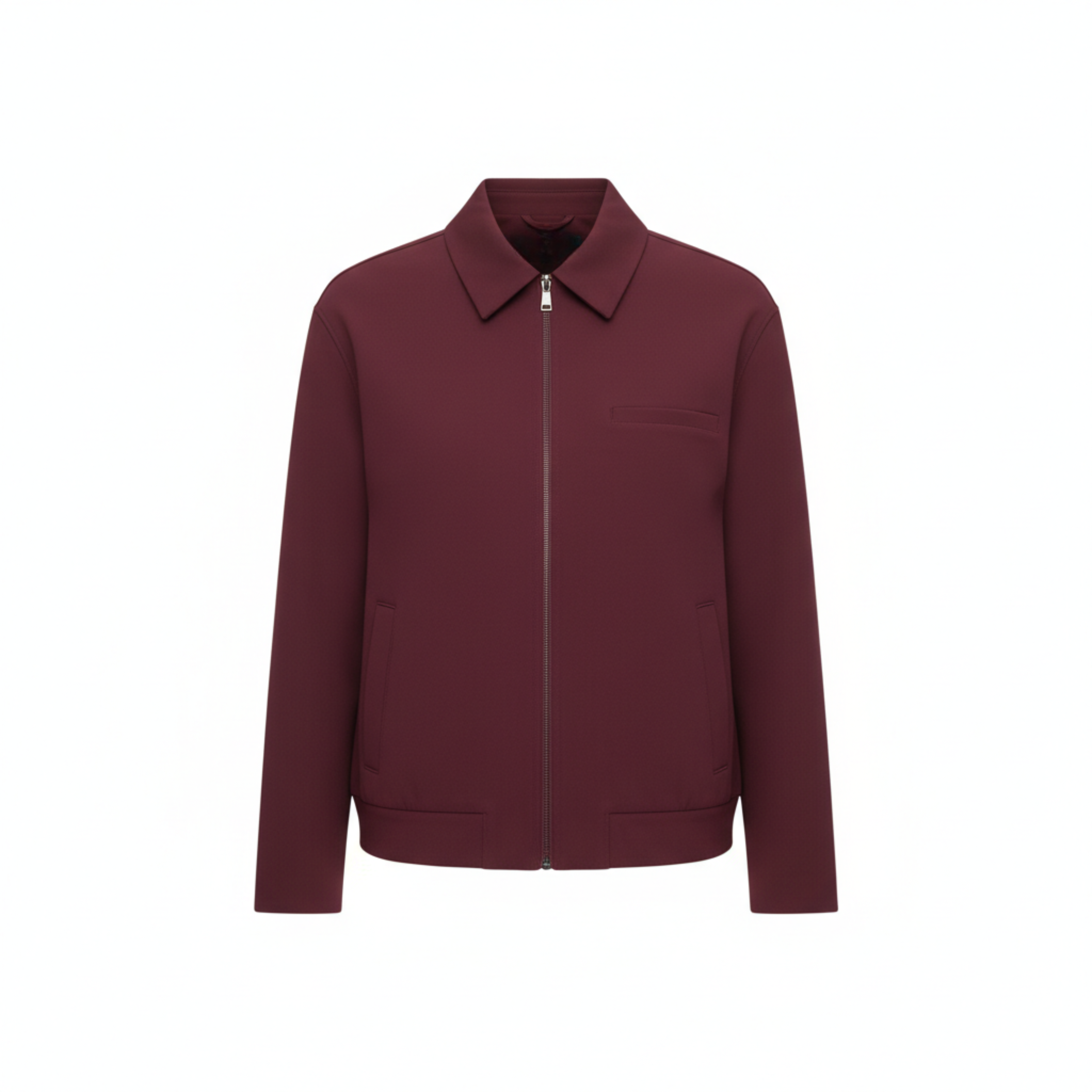 Blouson Bomber en Polyester à Col Rabattu et Fermeture Éclair pour Femme