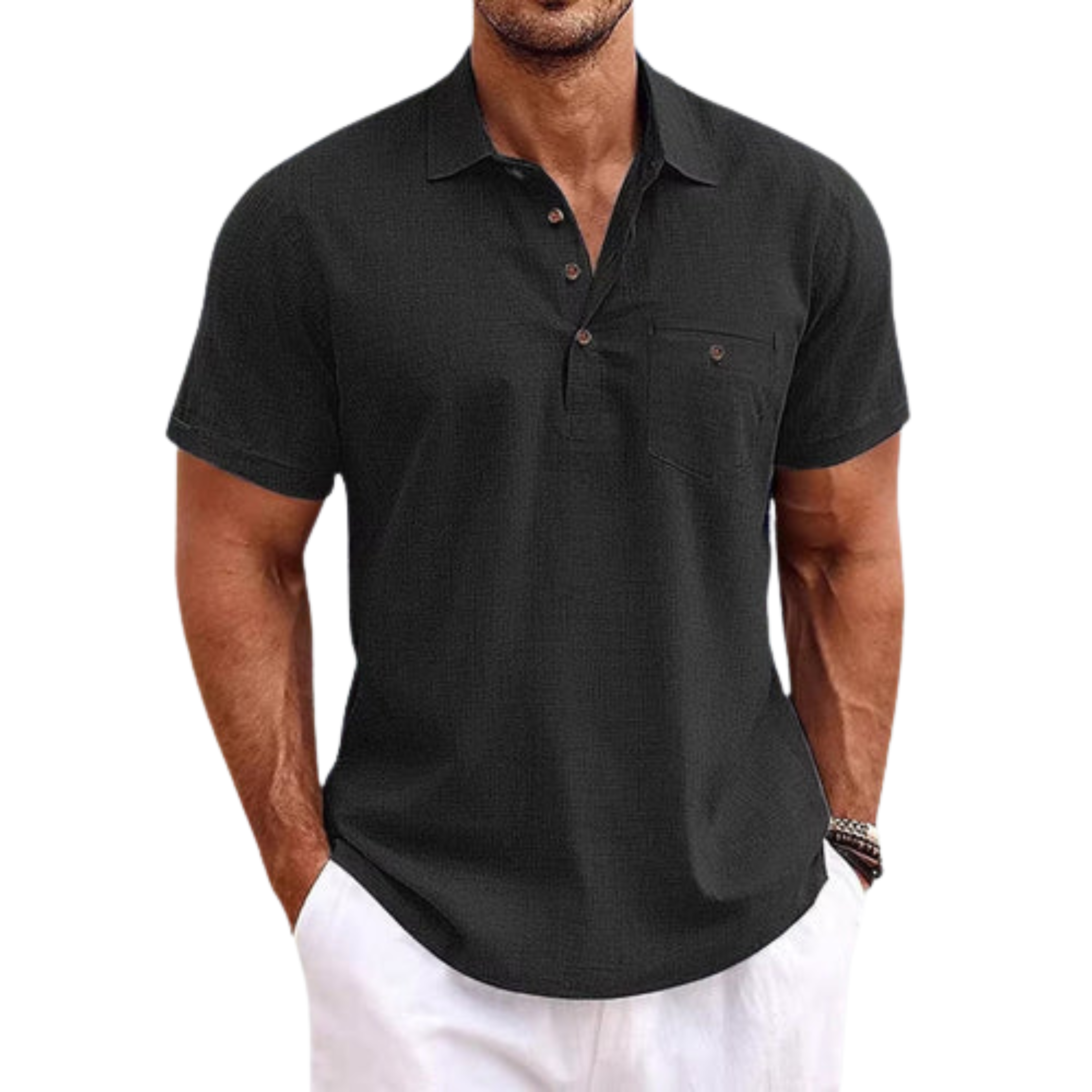 Men's Slim Fit Polo with Chest Pocket — Office & Leisure