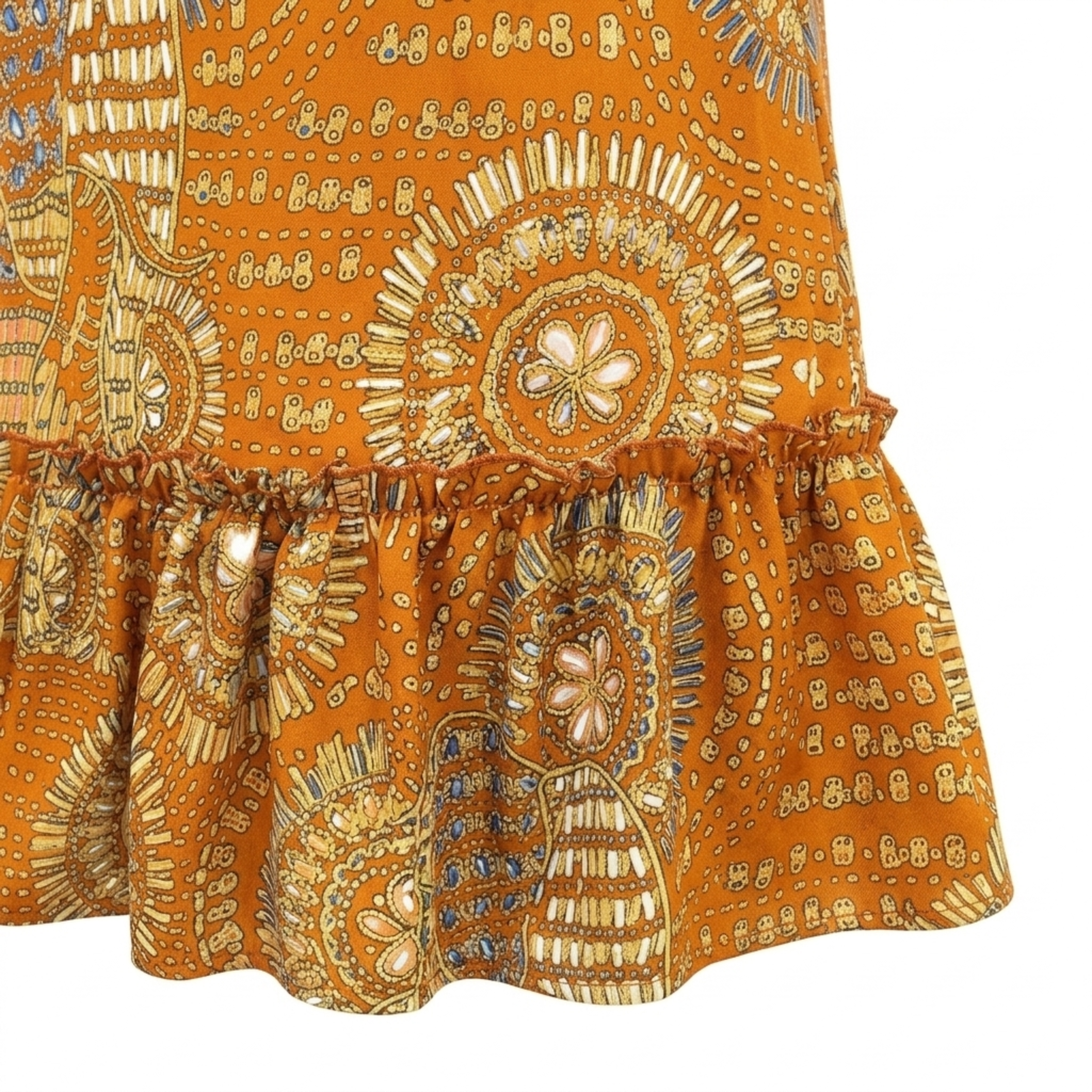 Abito midi taglia grande da donna con scollo rotondo e orlo arricciato