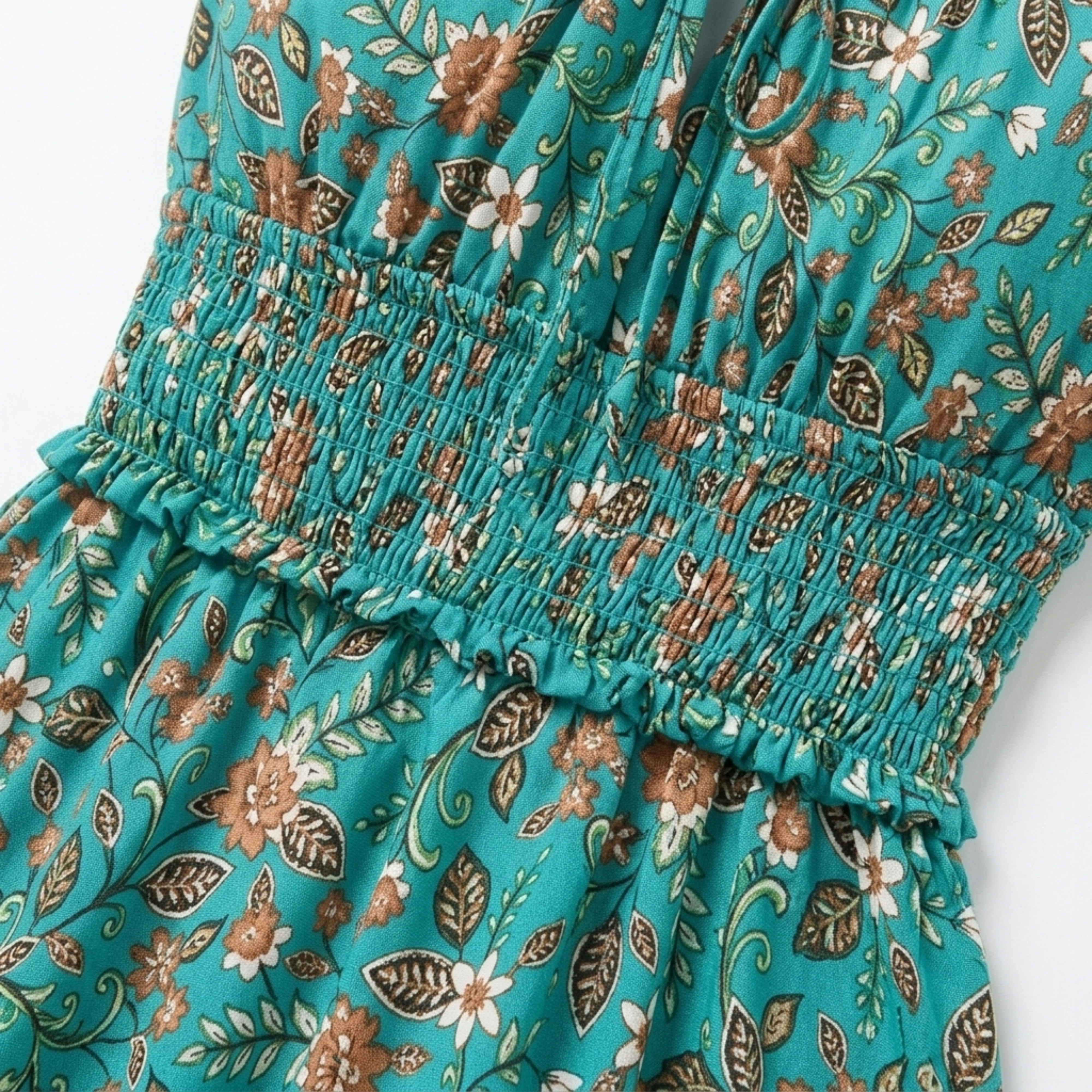 Vestito estivo taglia grande da donna svasato con spalline e stampa floreale